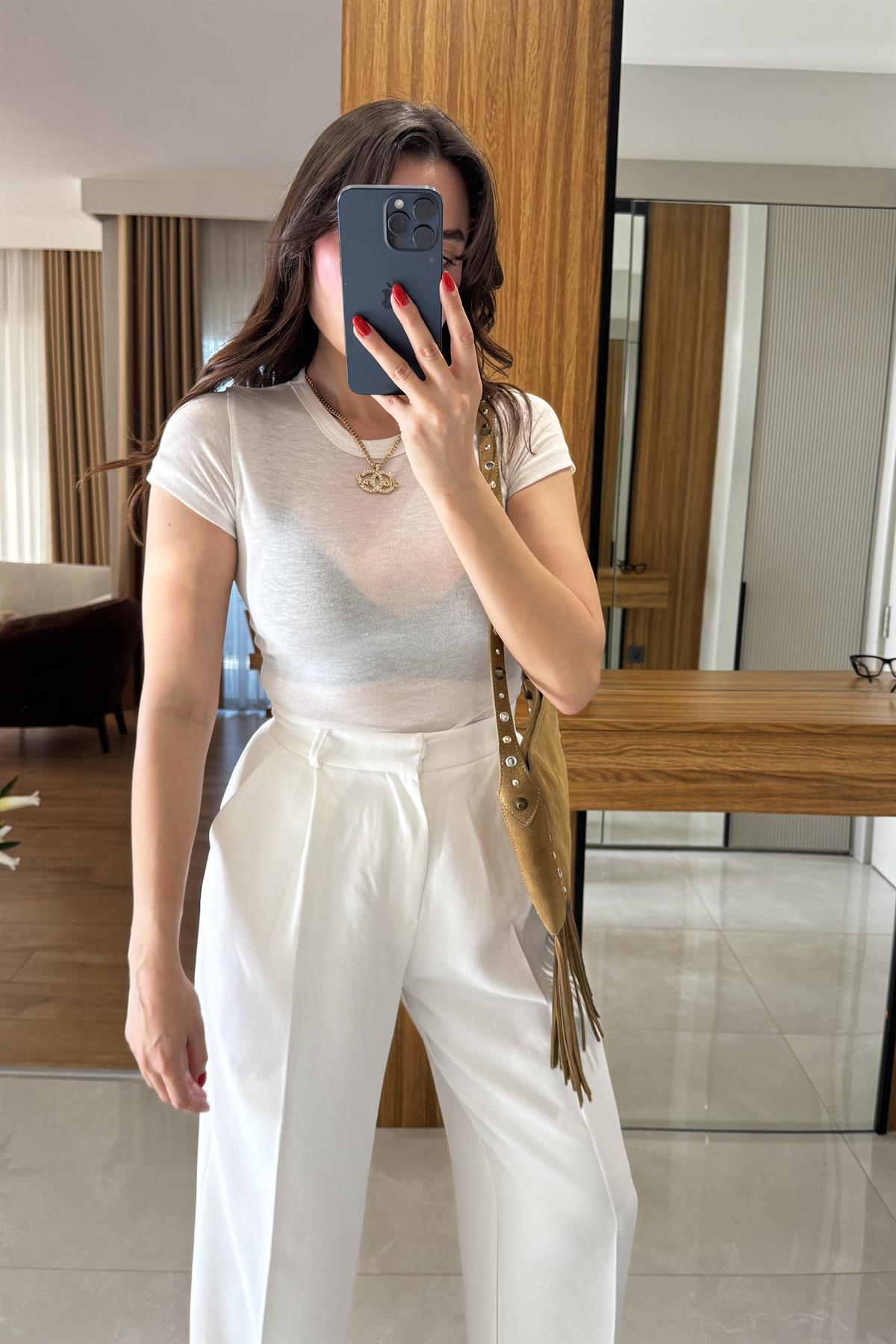 Terry Beyaz Transparan Slim Body
