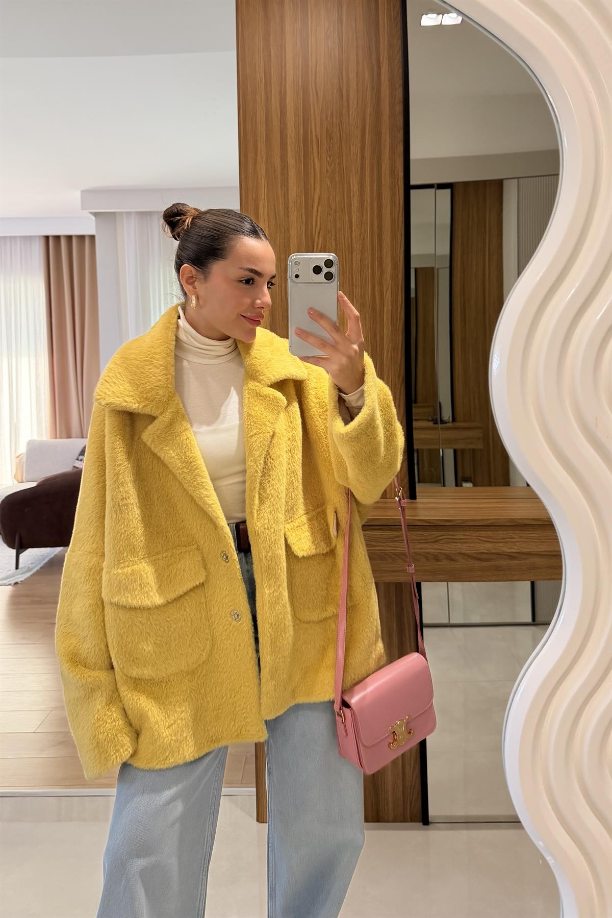 Thana Sarı Premium Peluş Kaban