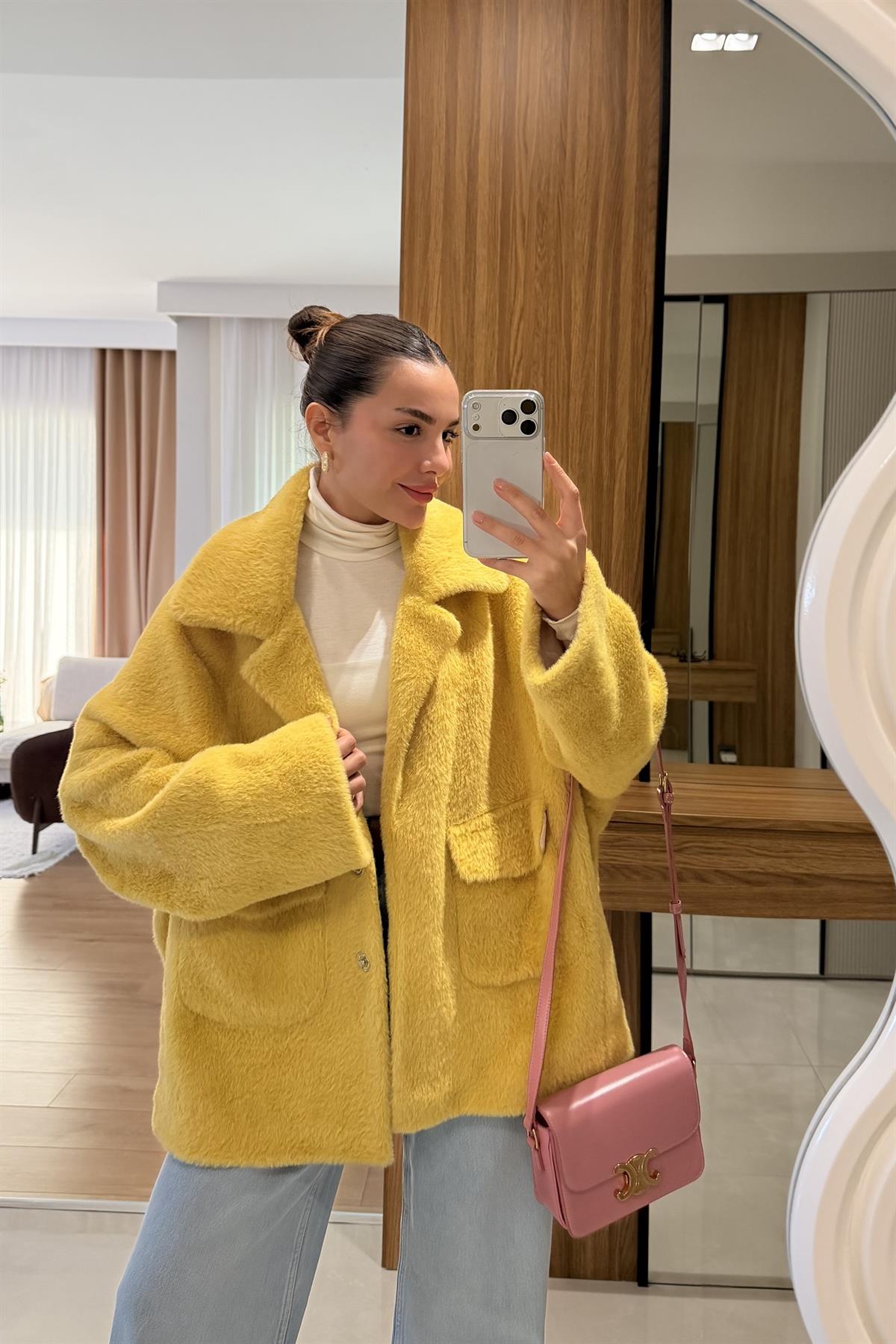 Thana Sarı Premium Peluş Kaban