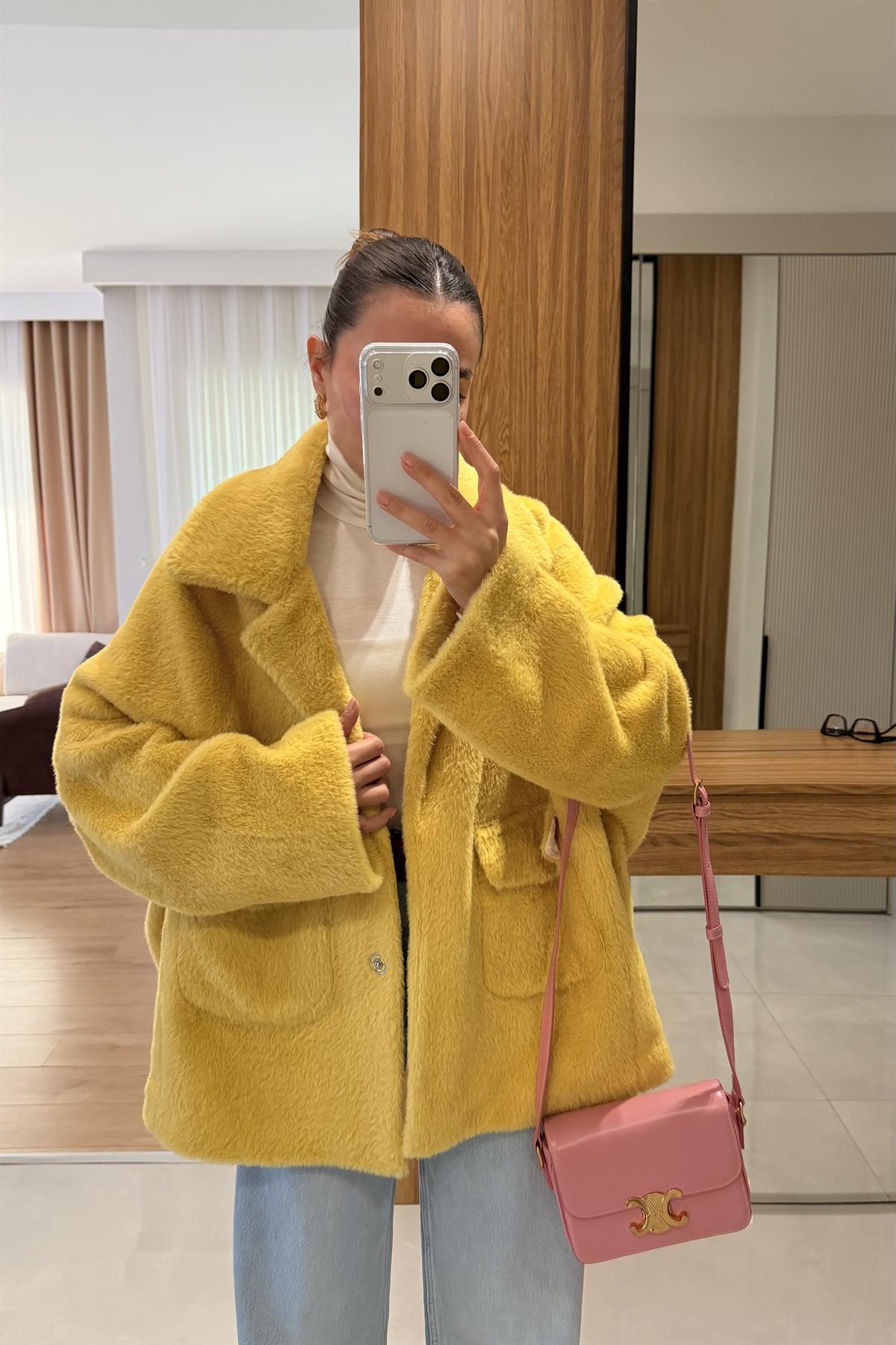 Thana Sarı Premium Peluş Kaban