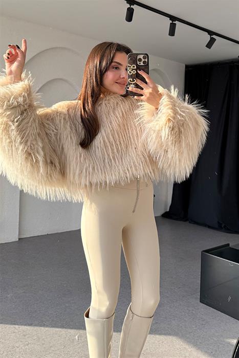 Thedra Lolita Krem Kürk Sweat