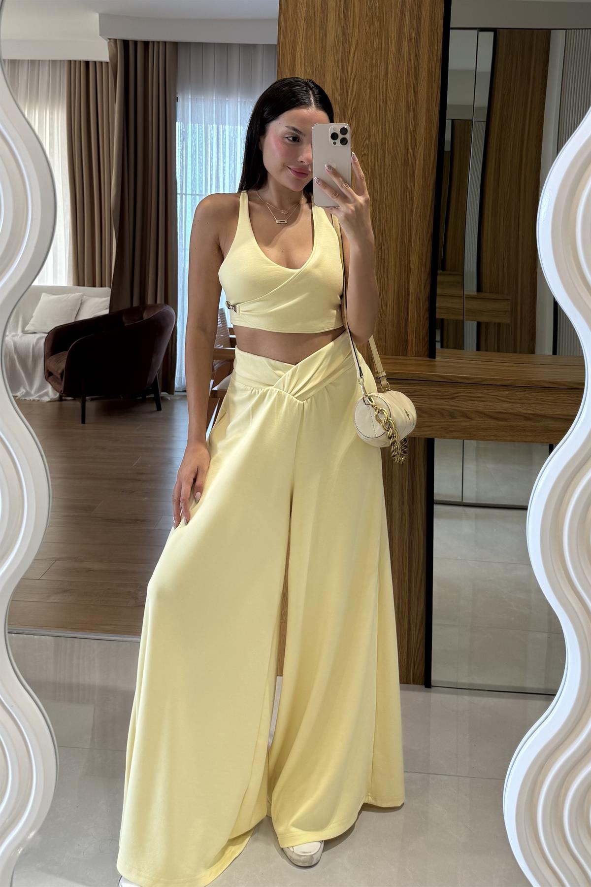 Tiago Sarı Asimetrik Bel Spor Takım