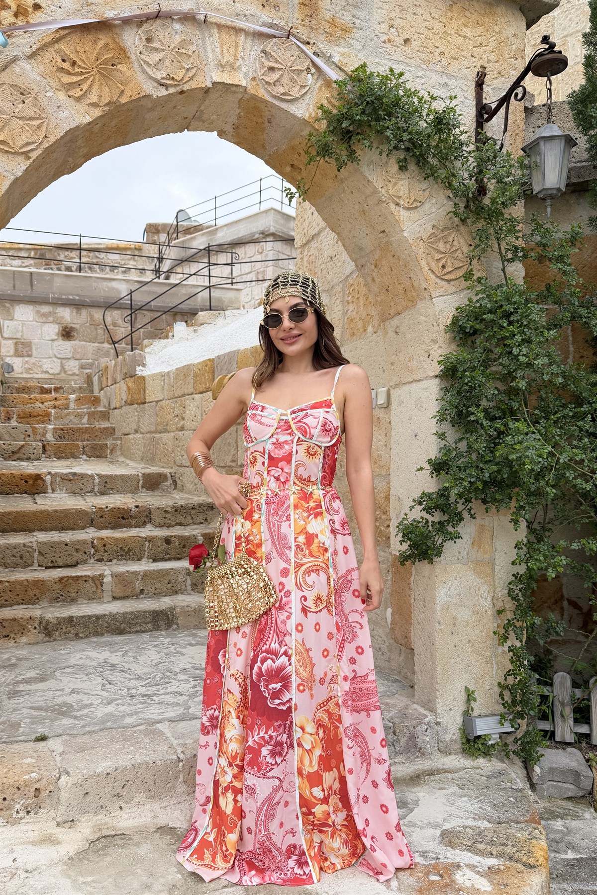 Tiamo İthal Romantik Askılı Elbise