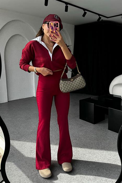 Tiktok Bordo İspanyol Tayt