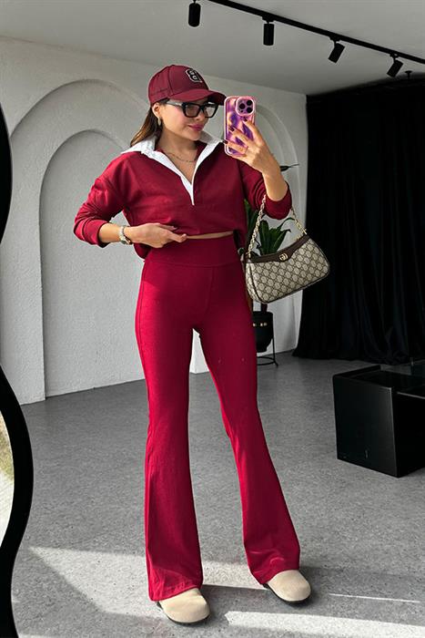 Tiktok Bordo İspanyol Tayt