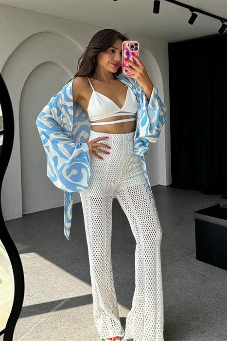 Tillie Mavi Desenli Gömlek 