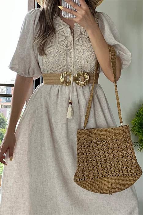 Tokalı hasır kemer