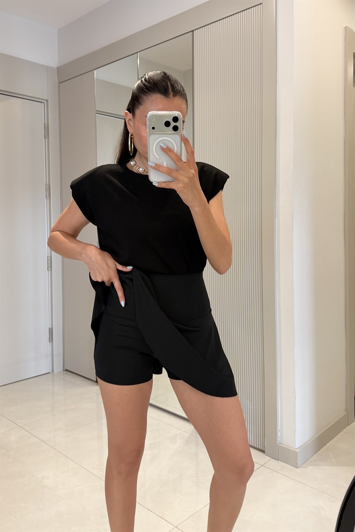 Tokyo Siyah Oys İçi Şortlu Tenis Eteği