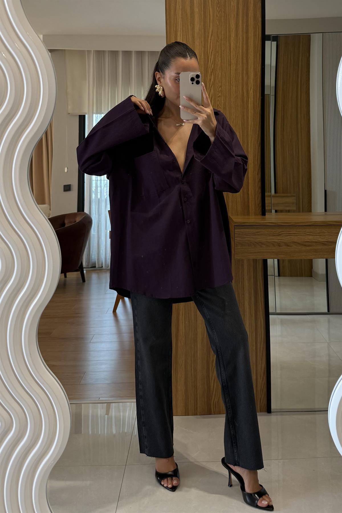 Trevana Mürdüm İspanyol Kol Gömlek