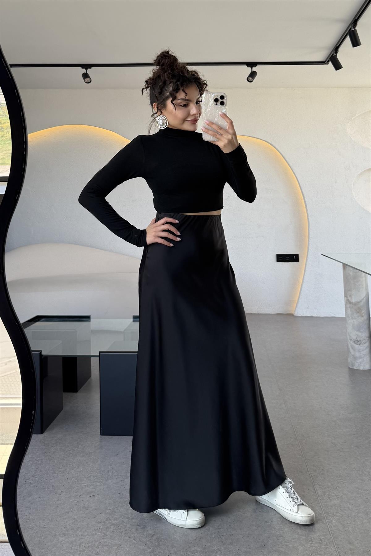 Trula Siyah Saten Etek 