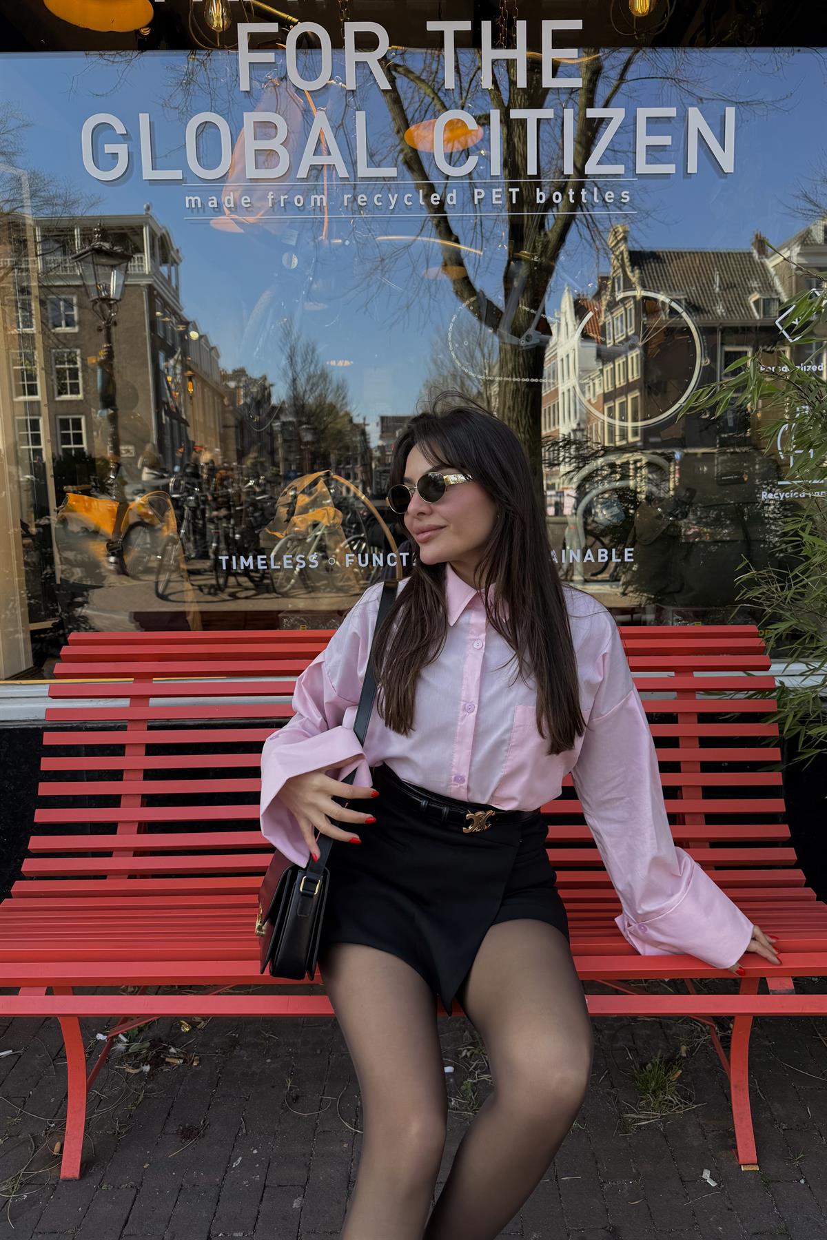 Tulip Pembe Kolları Manşet Detaylı Gömlek