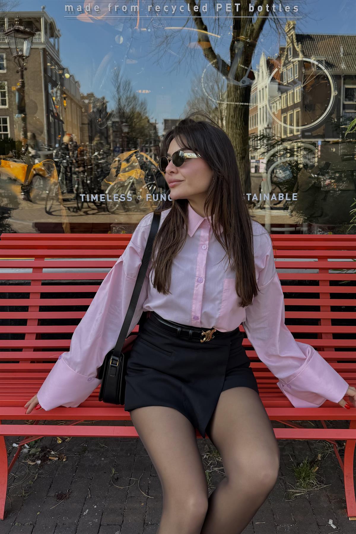 Tulip Pembe Kolları Manşet Detaylı Gömlek