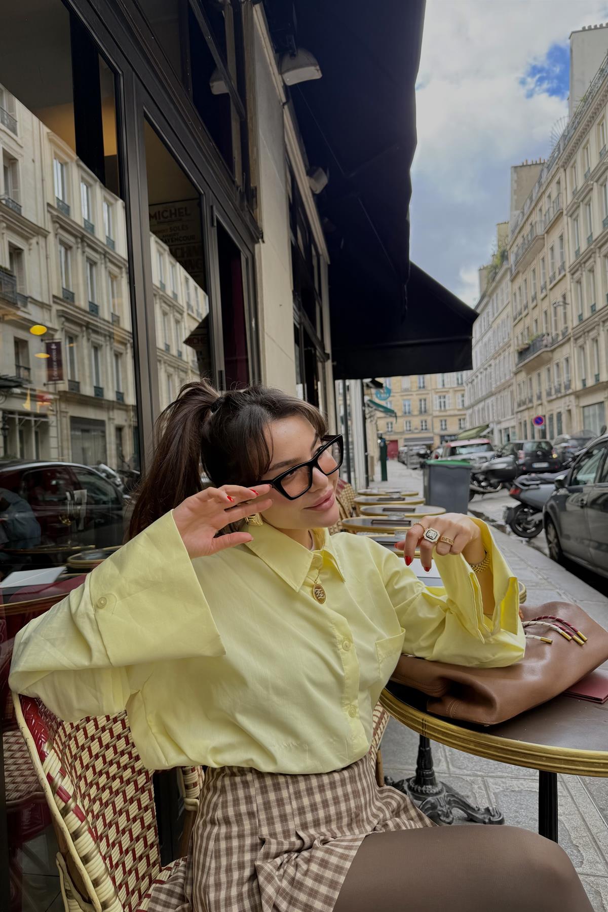 Tulip Sarı Kolları Manşet Detaylı Gömlek