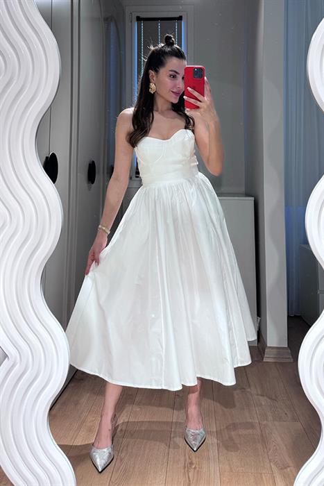 Tyagi Kloş Etek - Beyaz