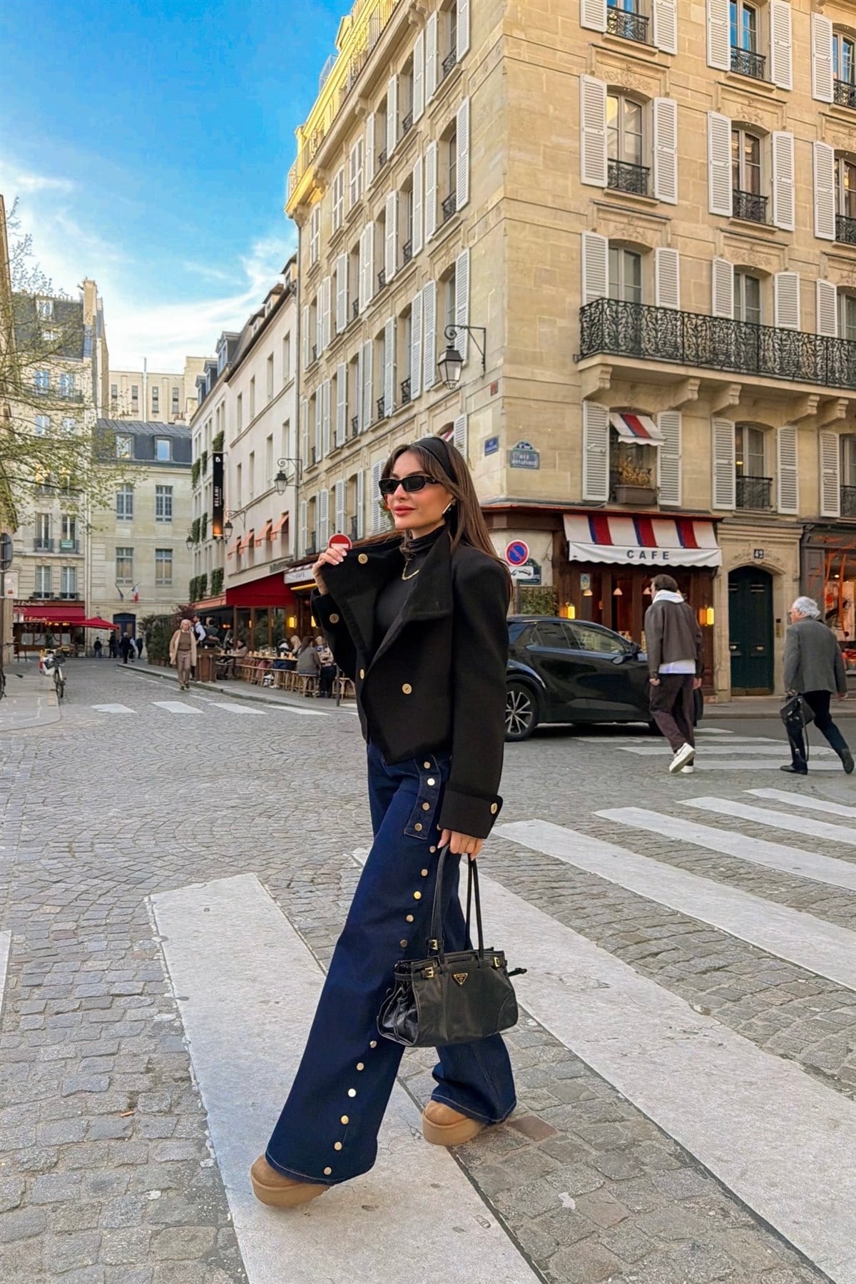 Ulyana Darkblue Zımbalı Tasarım Jean