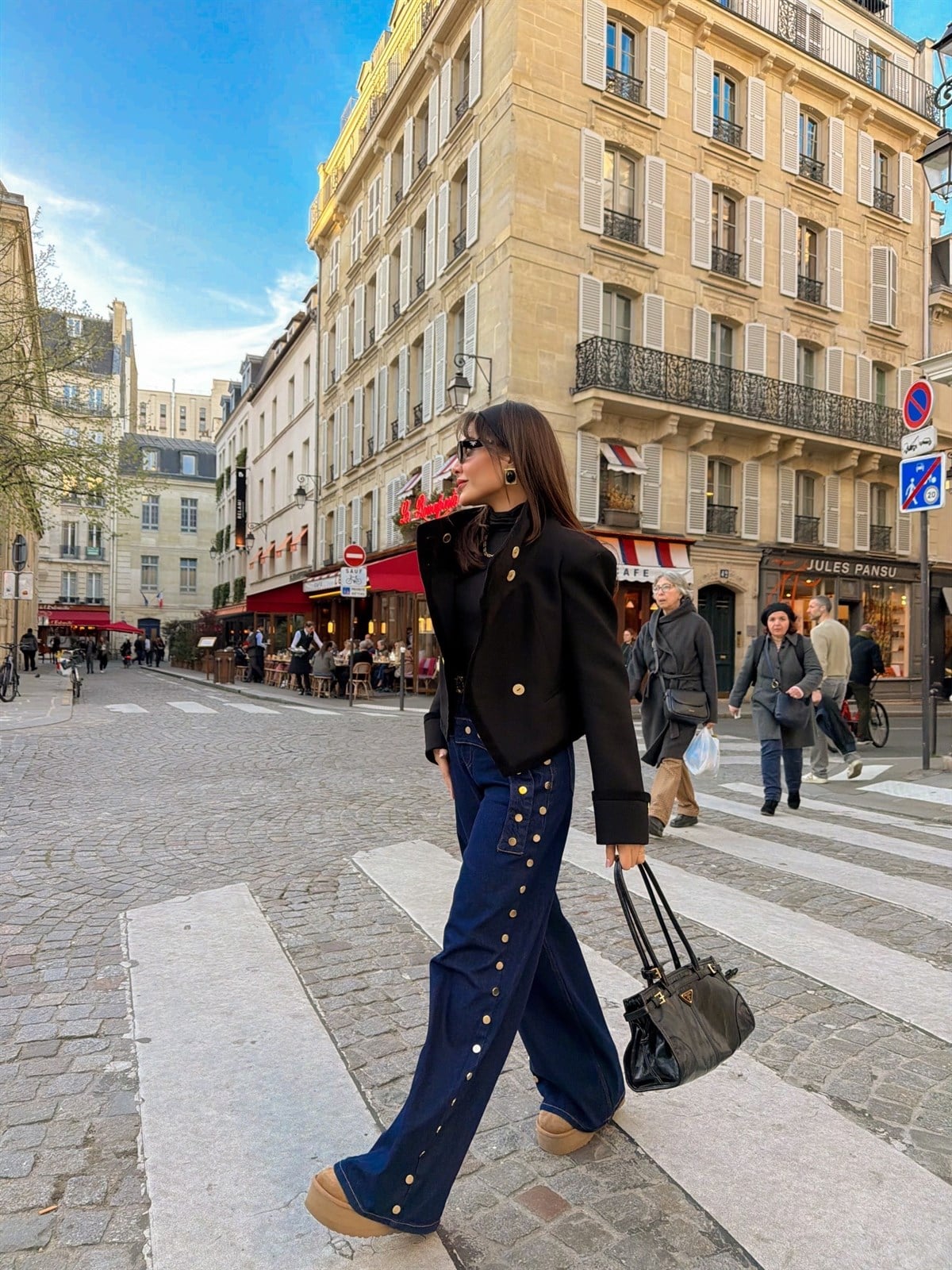 Ulyana Darkblue Zımbalı Tasarım Jean