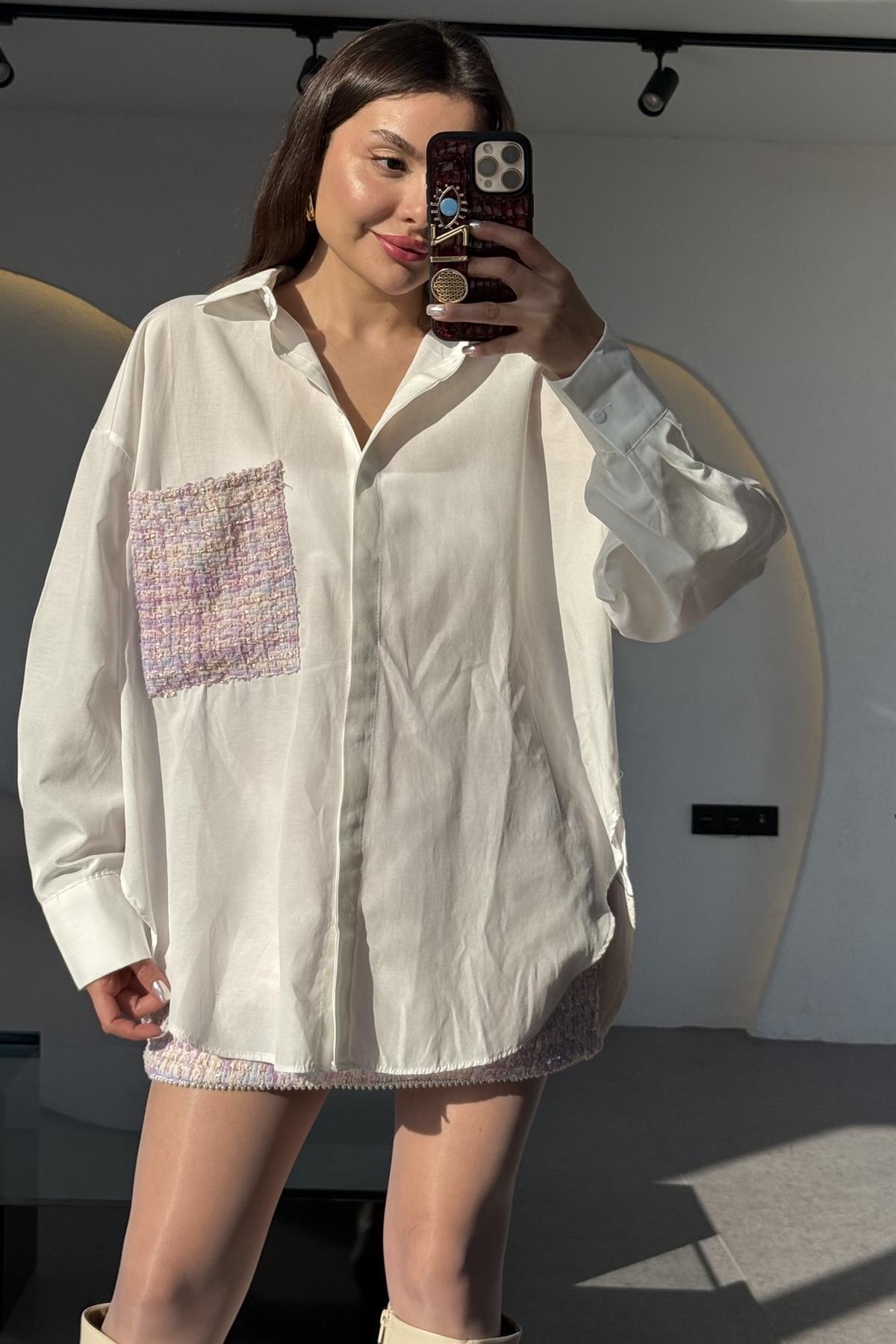 Unicorn Tüvit Detaylı Desenli Tasarım Gömlek