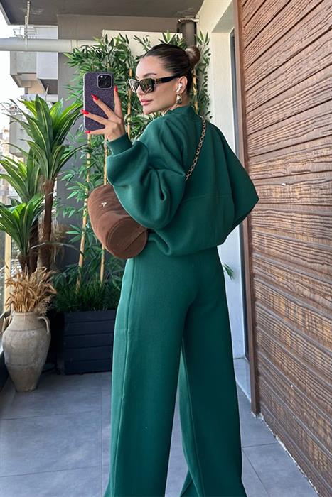 Valencia 3 İplik Şardonlu Eşofman Takım - Zümrüt