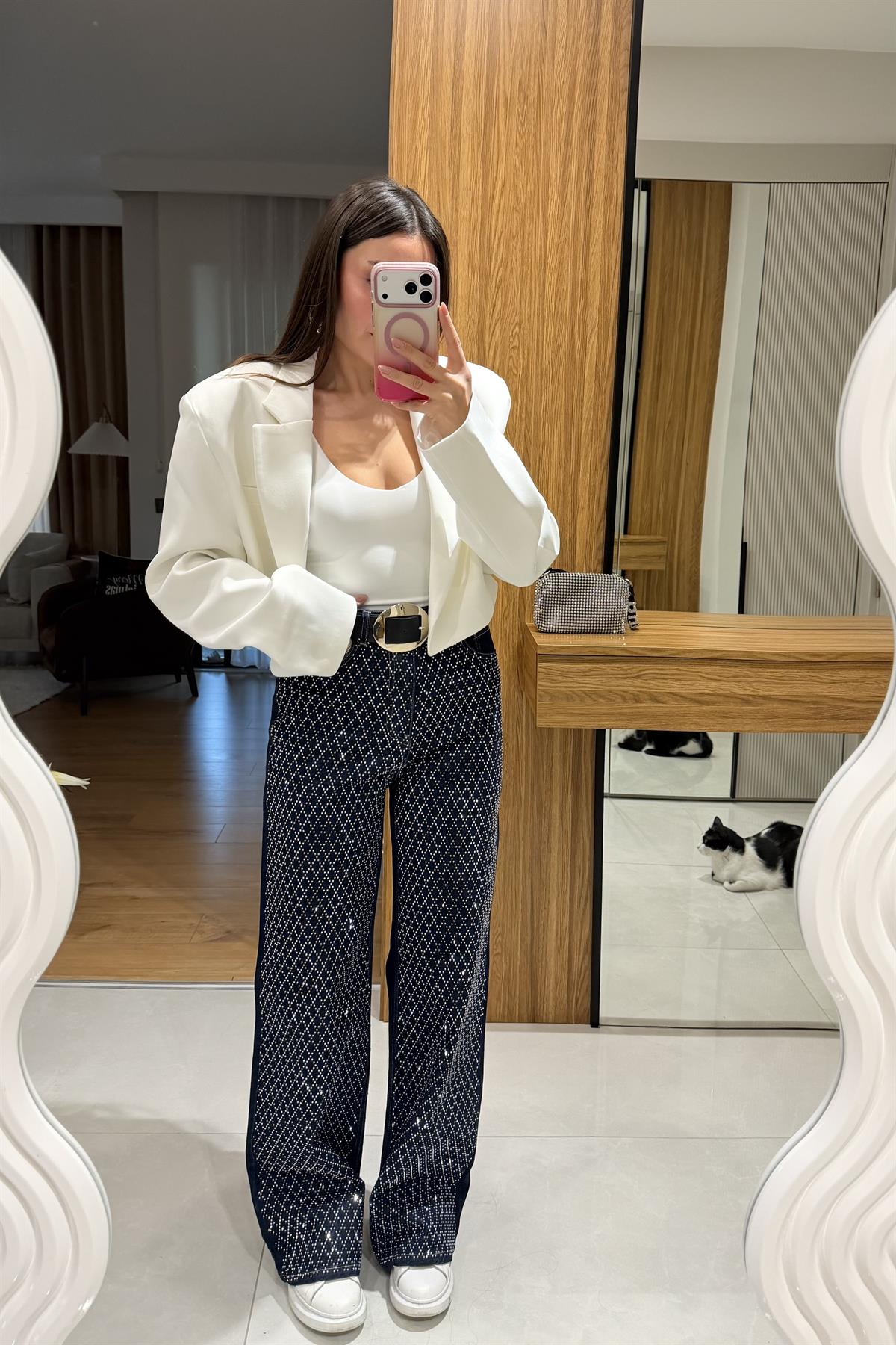 Vanessa Darkblue Taşlı Jean