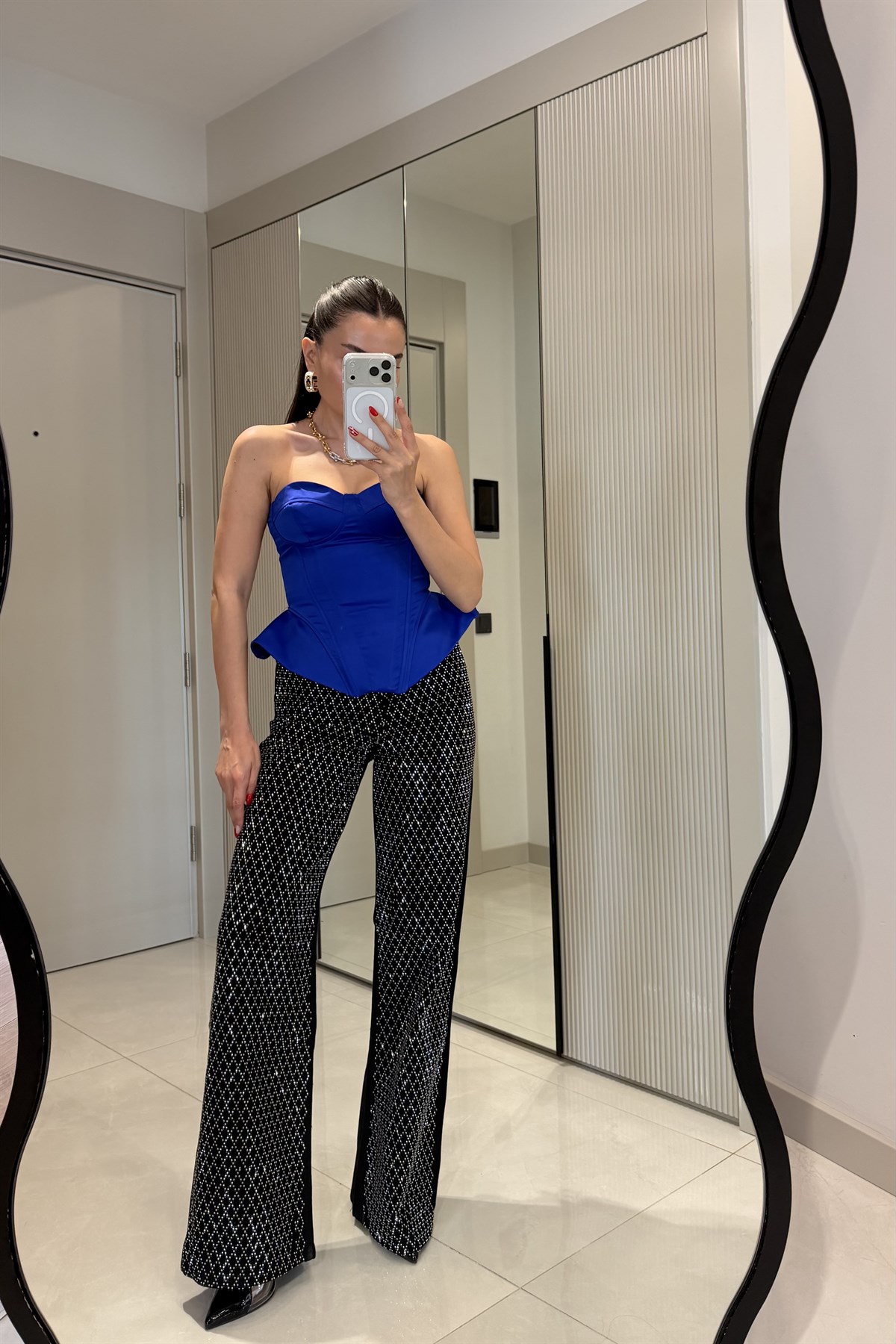 Vanessa Siyah Taşlı Jean