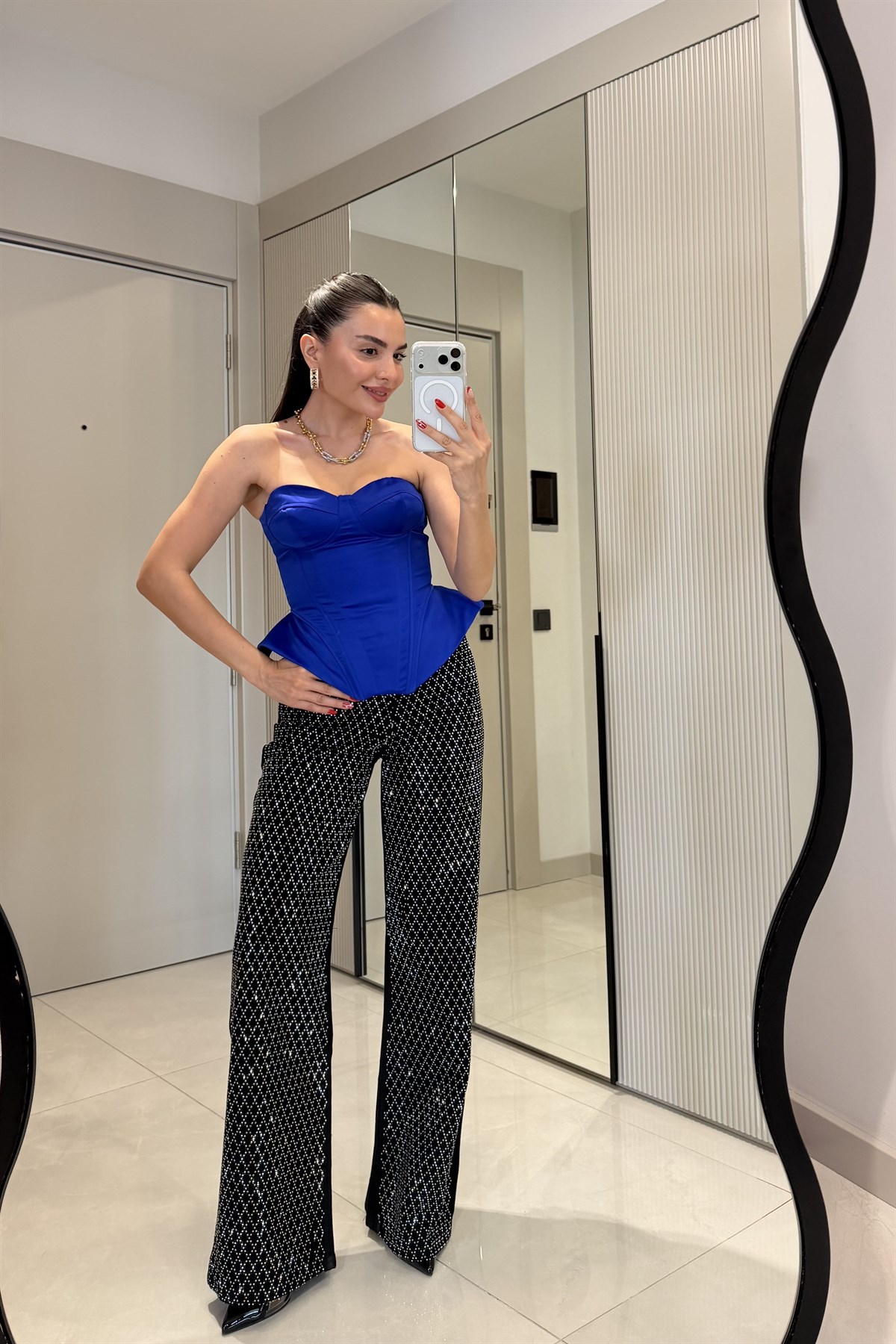 Vanessa Siyah Taşlı Jean