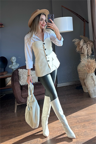 Vase straplez tasarım crop yelek