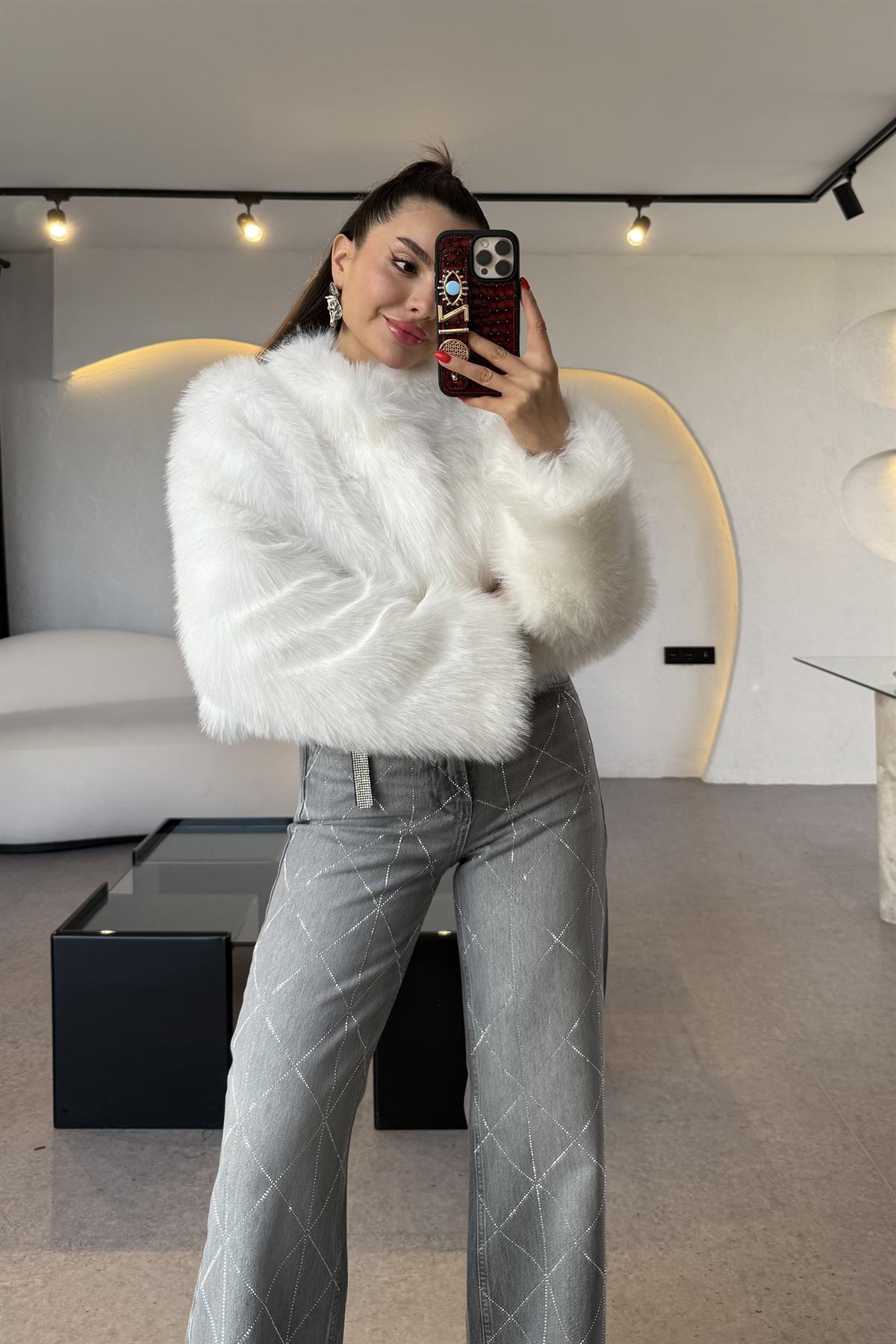 Velma Çapraz Taşlı Baggy Jean 