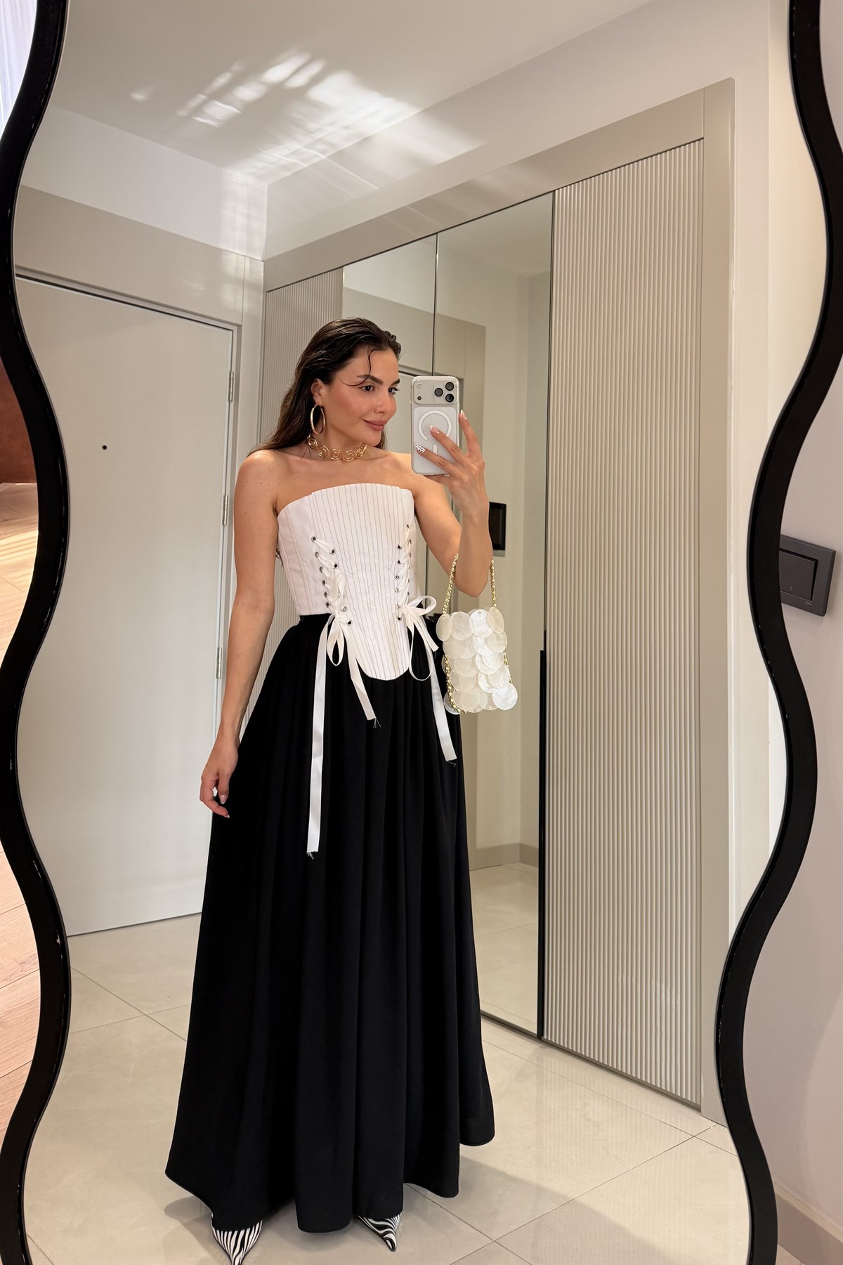 Venice Siyah Astarlı Maxi Etek