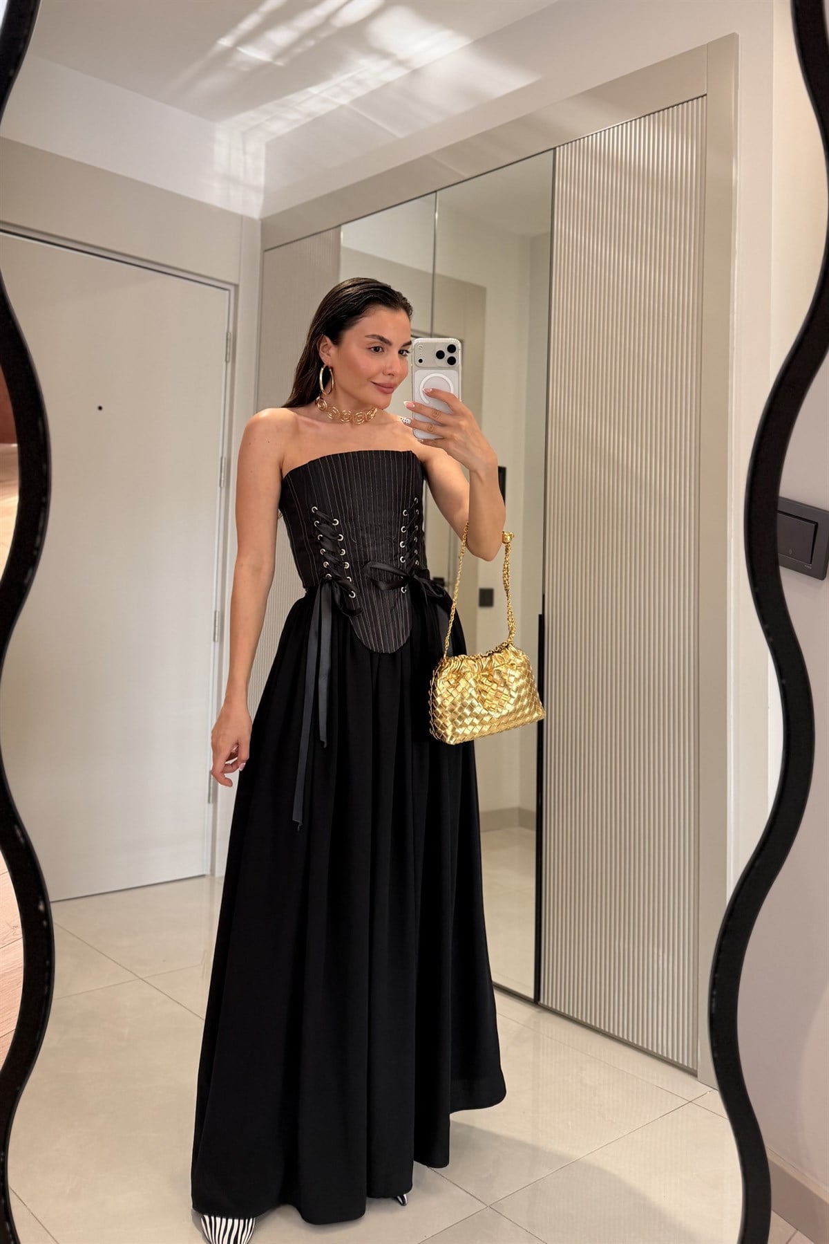 Venice Siyah Astarlı Maxi Etek