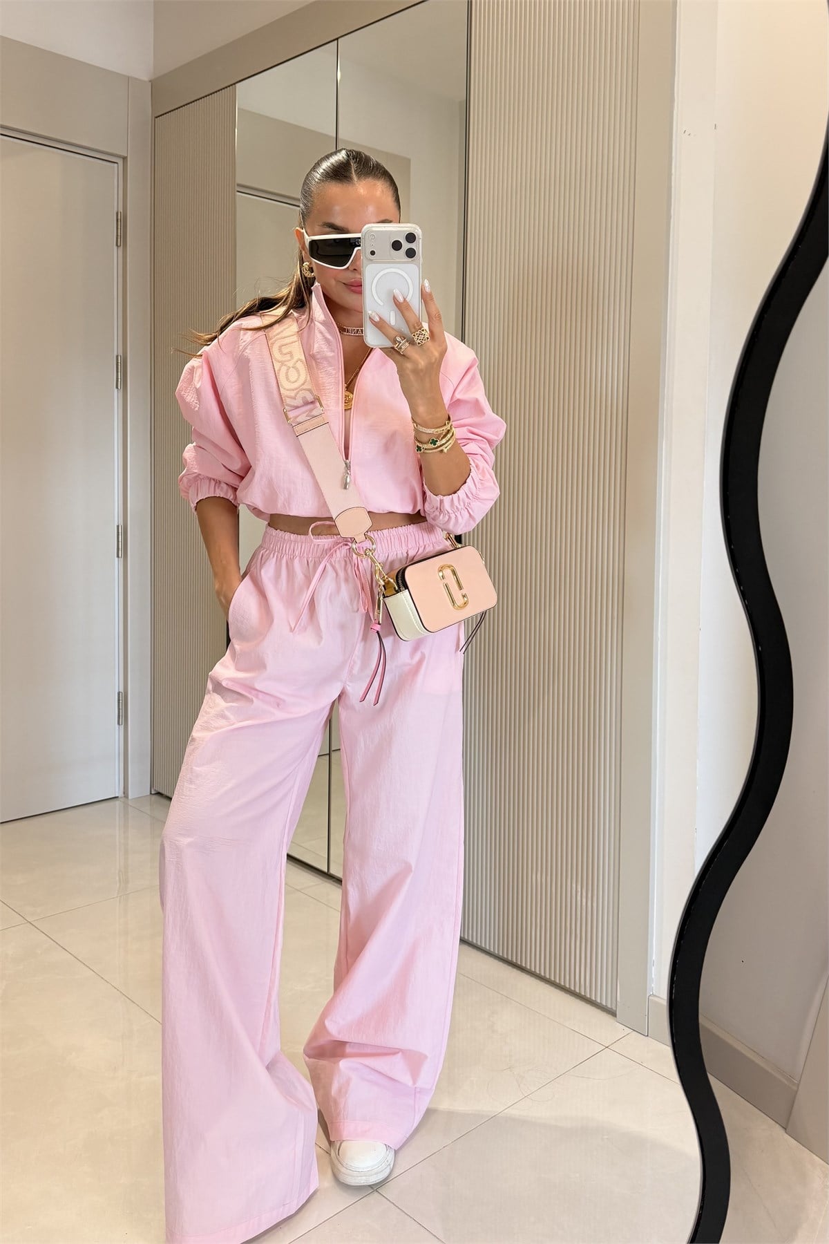 Vensa Pembe Fermuarlı Paraşüt Takım