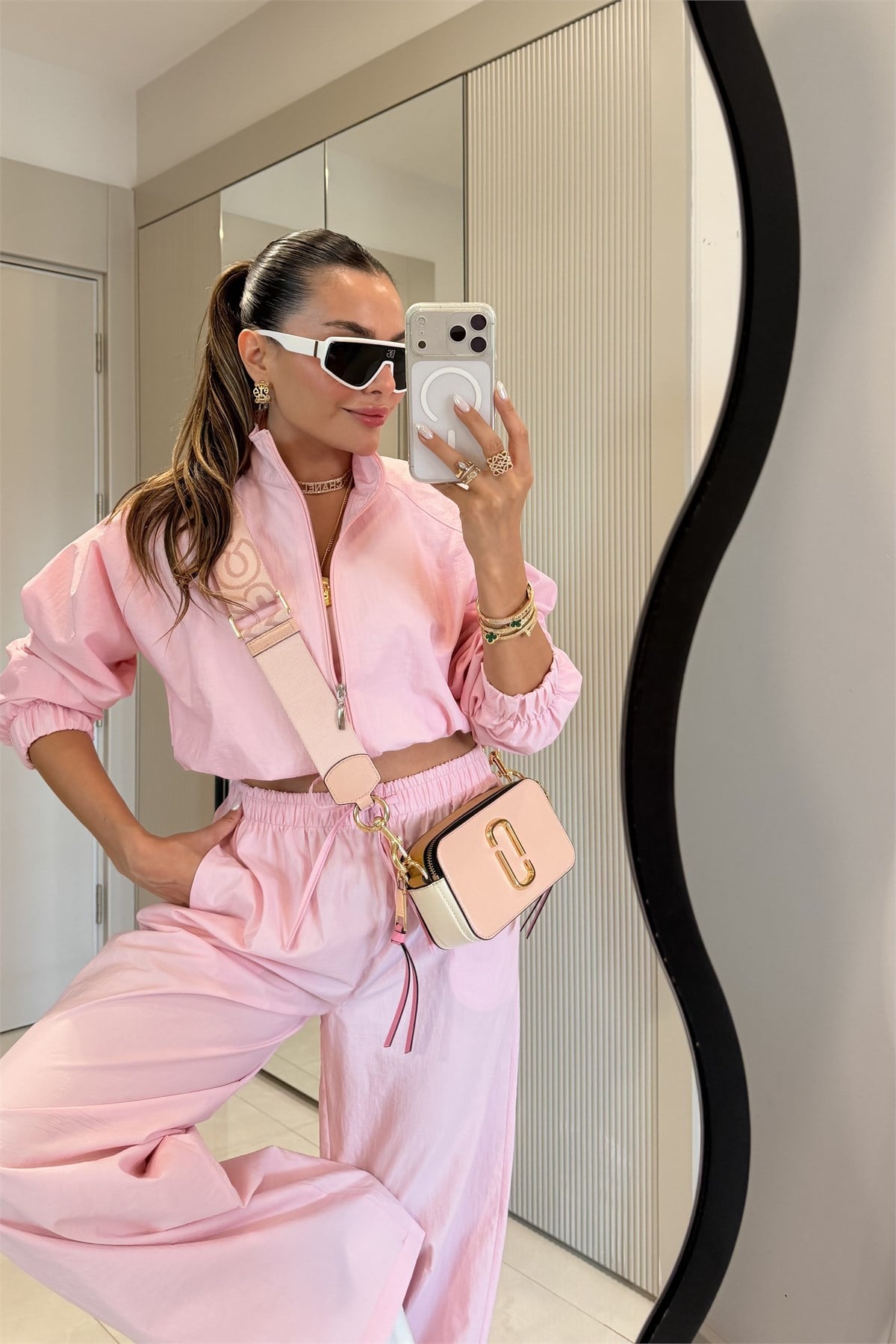 Vensa Pembe Fermuarlı Paraşüt Takım