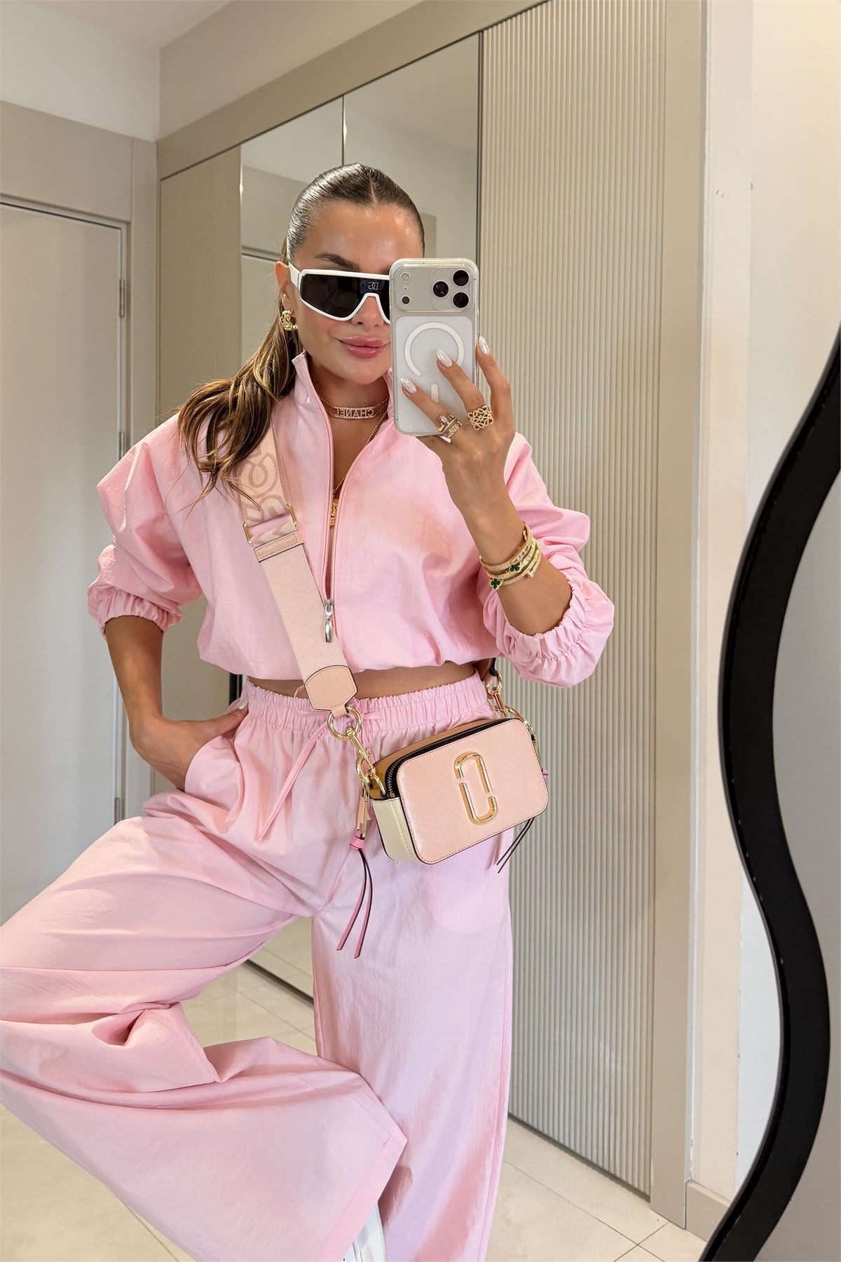 Vensa Pembe Fermuarlı Paraşüt Takım