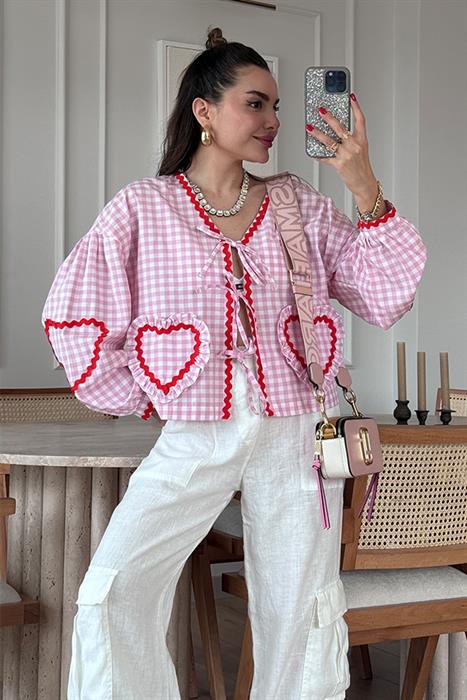 Venue Kalp İşlemeli Özel Üretim Gömlek