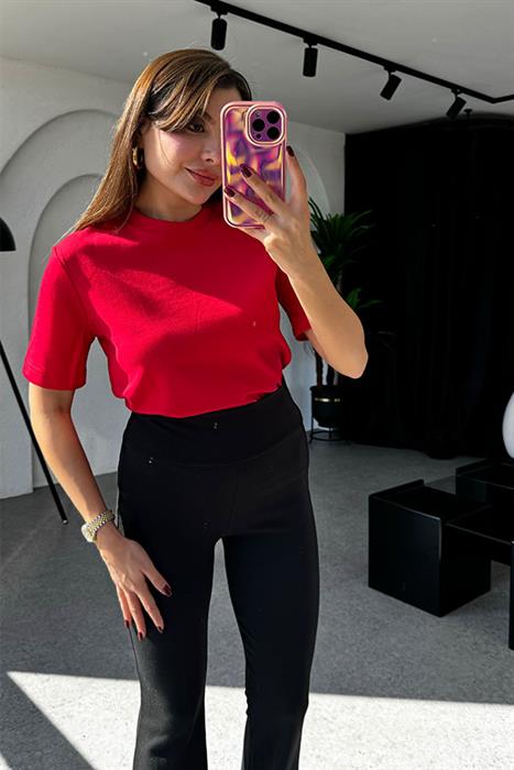 Vera MD Bisiklet Yaka Kırmızı Tshirt
