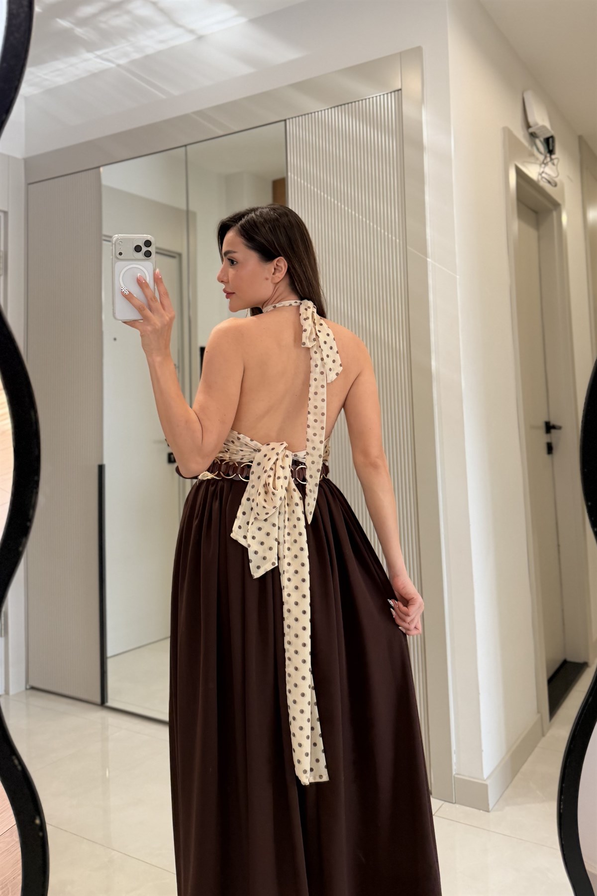 Veronika Sarı Puantiyeli Fırfırlı Bluz