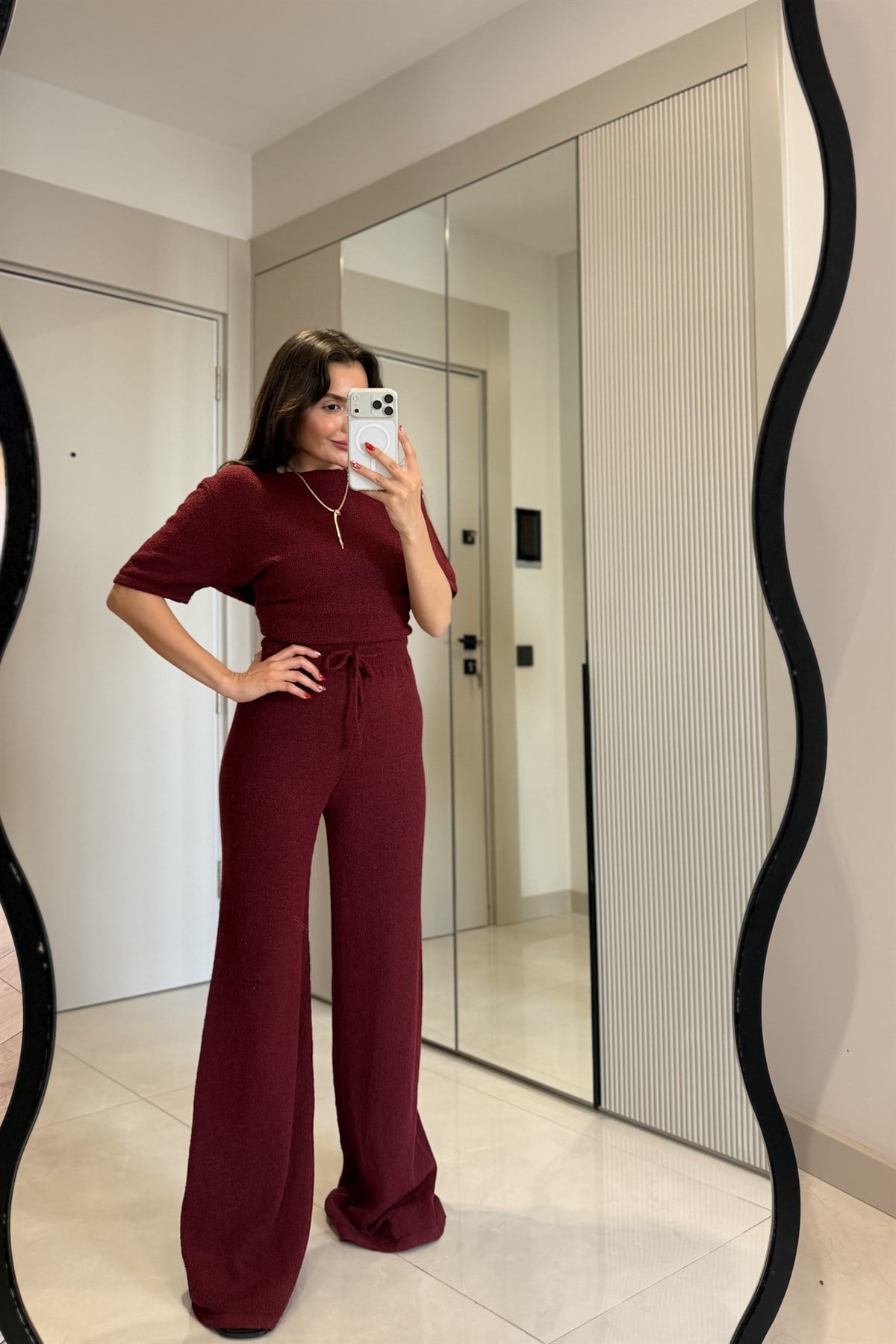 Versa Bordo Mevsimlik Triko Takım