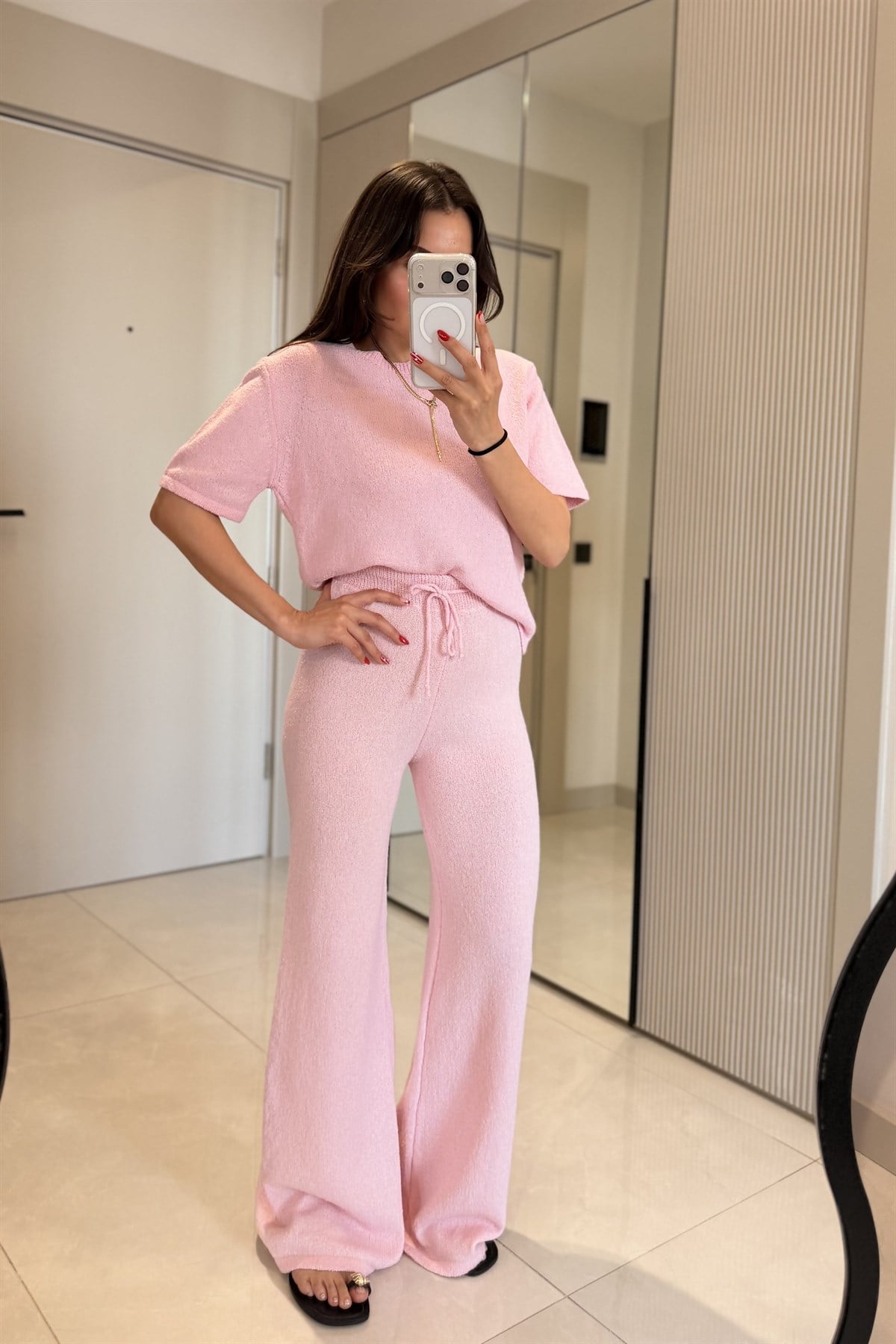 Versa Pembe Mevsimlik Triko Takım