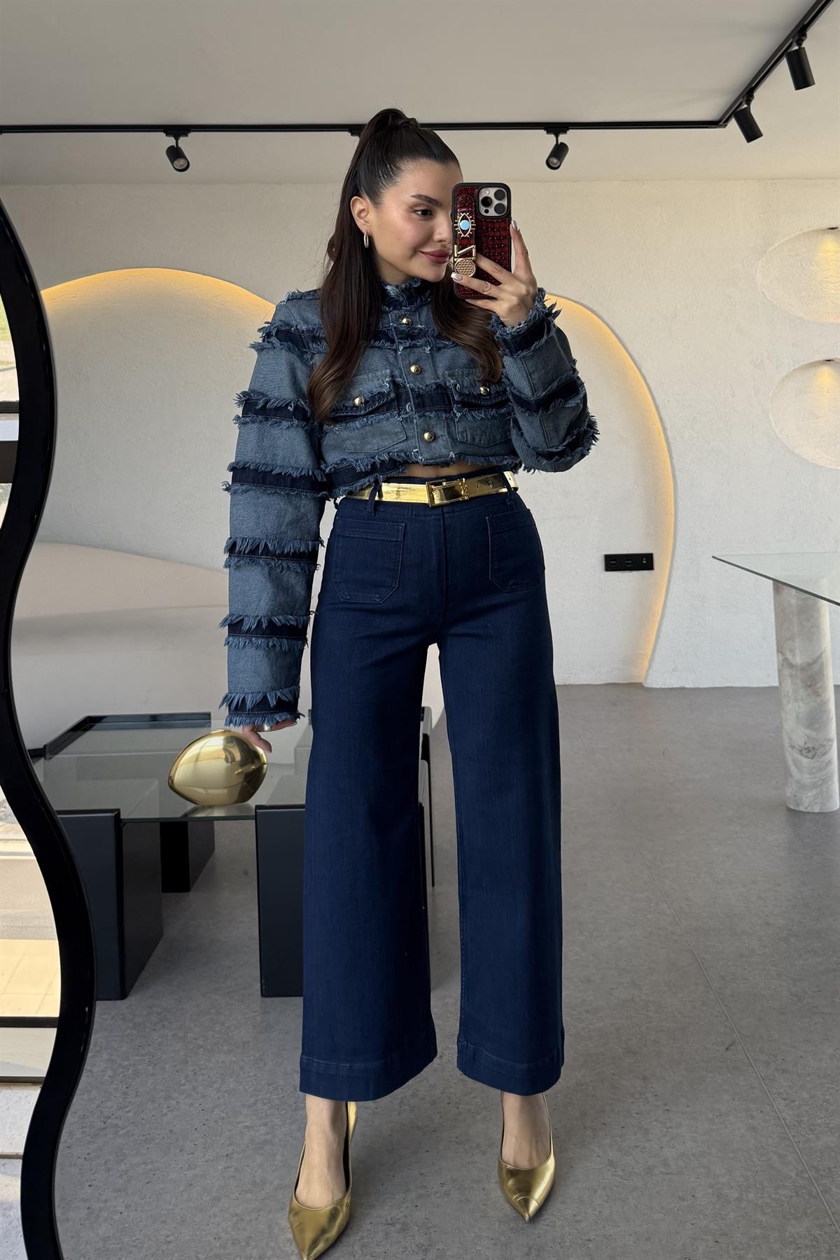 Vince Darkblue Likralı Jean 