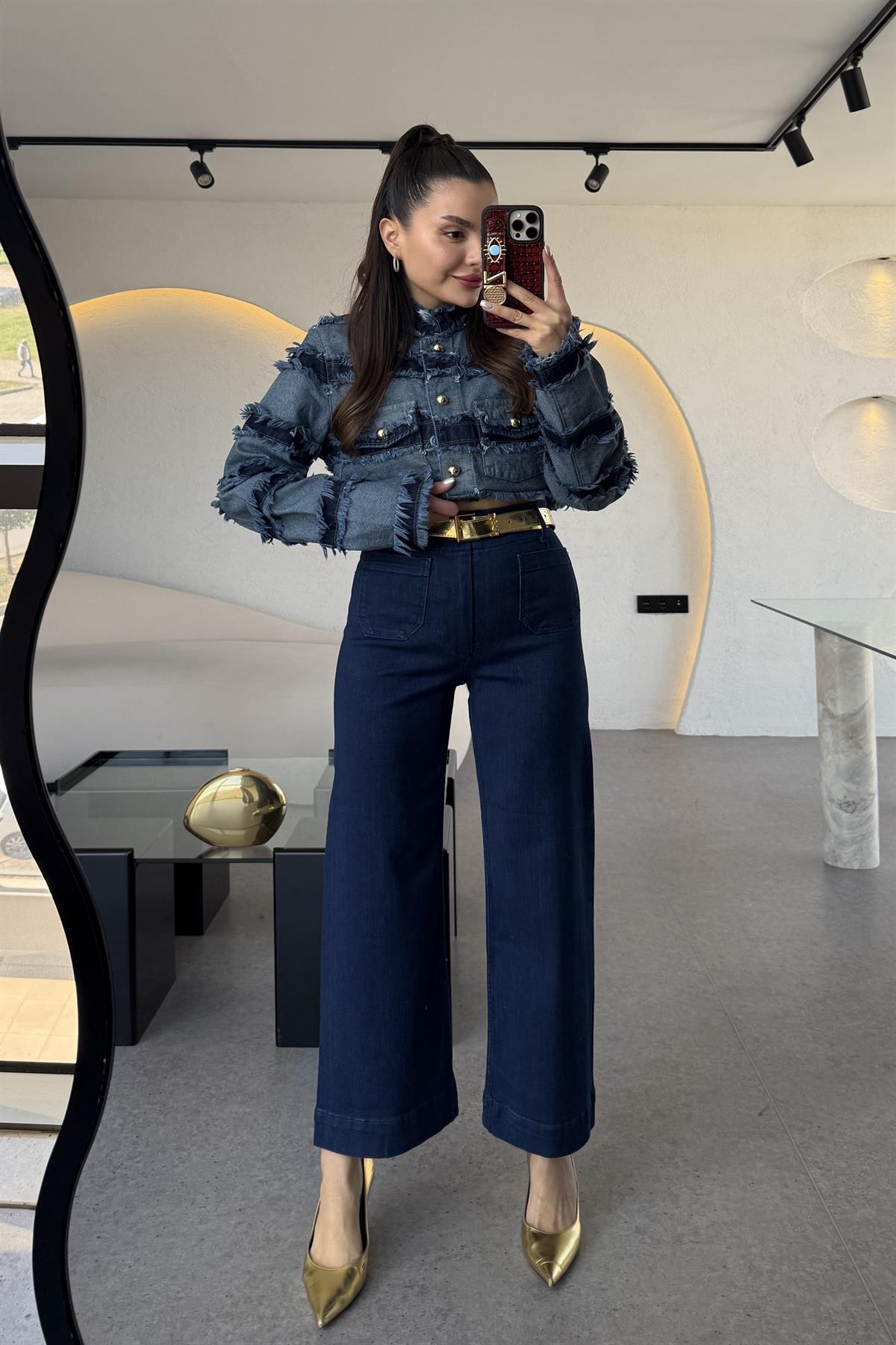Vince Darkblue Likralı Jean 