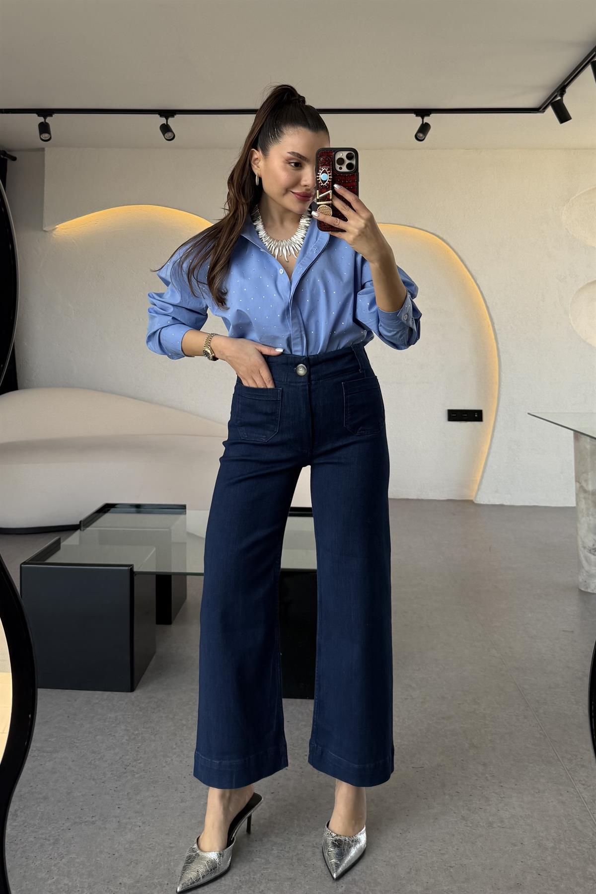 Vince Darkblue Likralı Jean 
