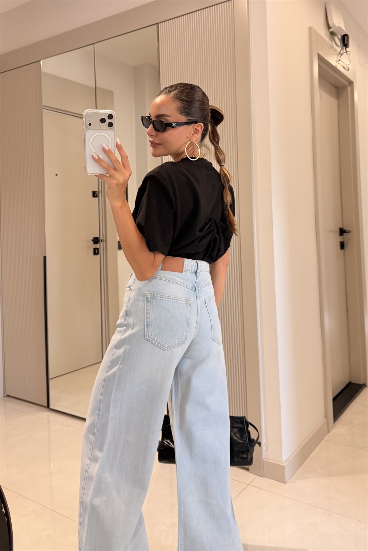 Vitalis Lightblue Yüksek Bel Baggy Jean
