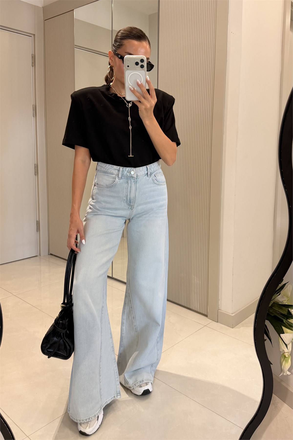 Vitalis Lightblue Yüksek Bel Baggy Jean