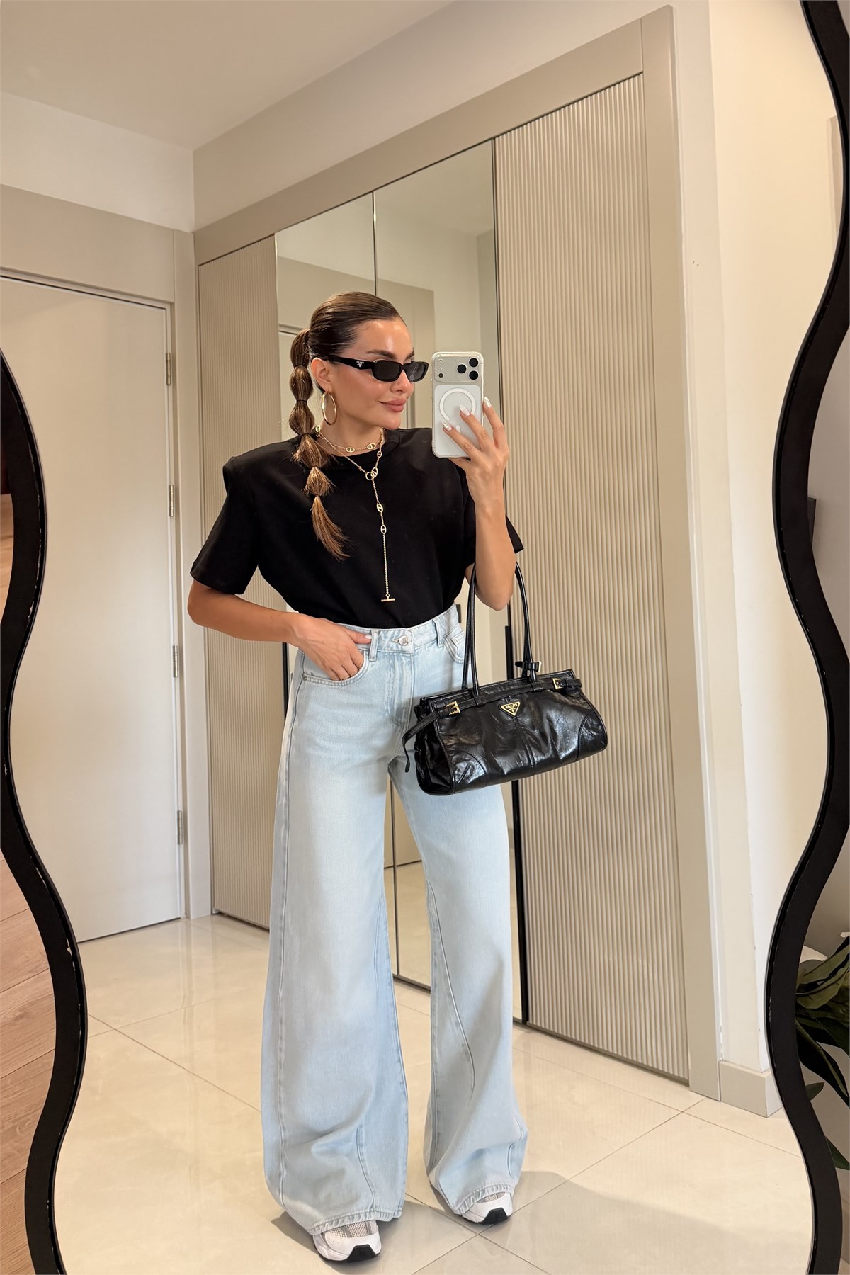 Vitalis Lightblue Yüksek Bel Baggy Jean