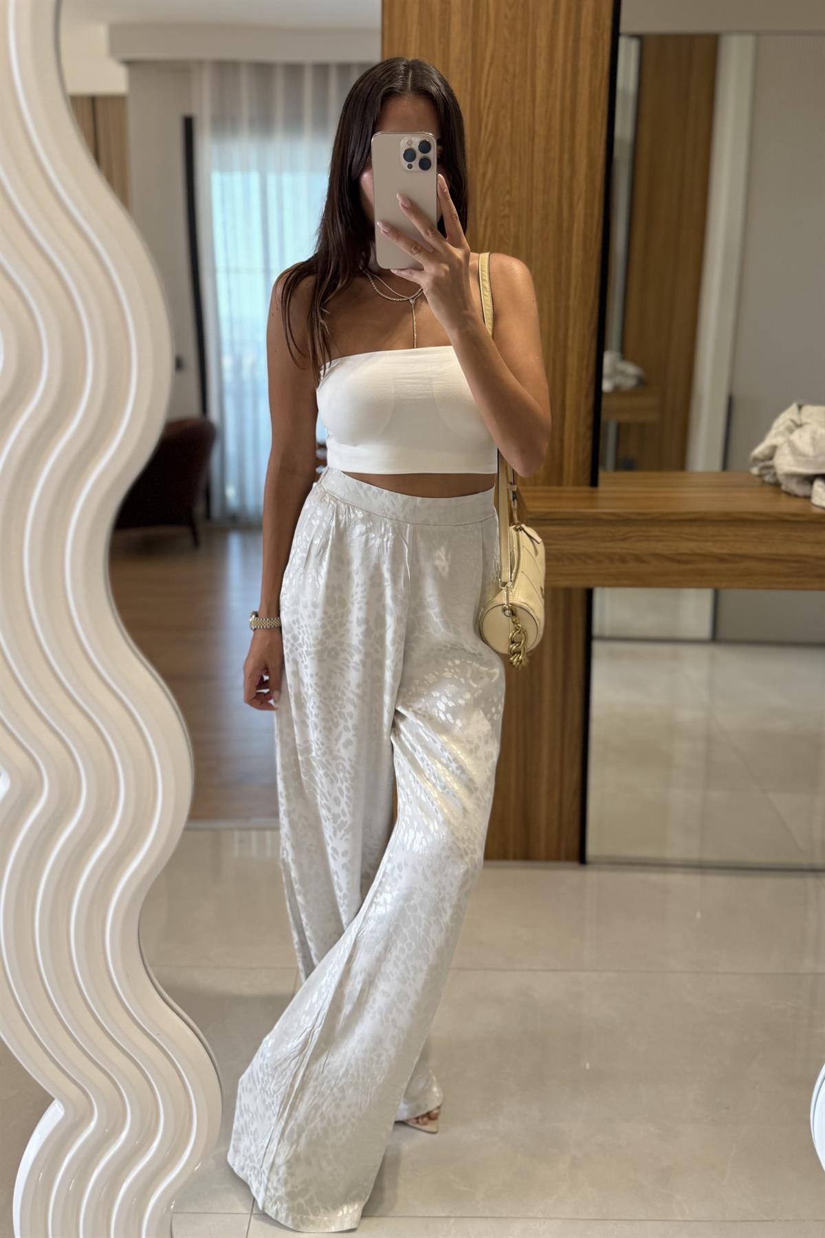 Vittoria Taş Saten Pantolon
