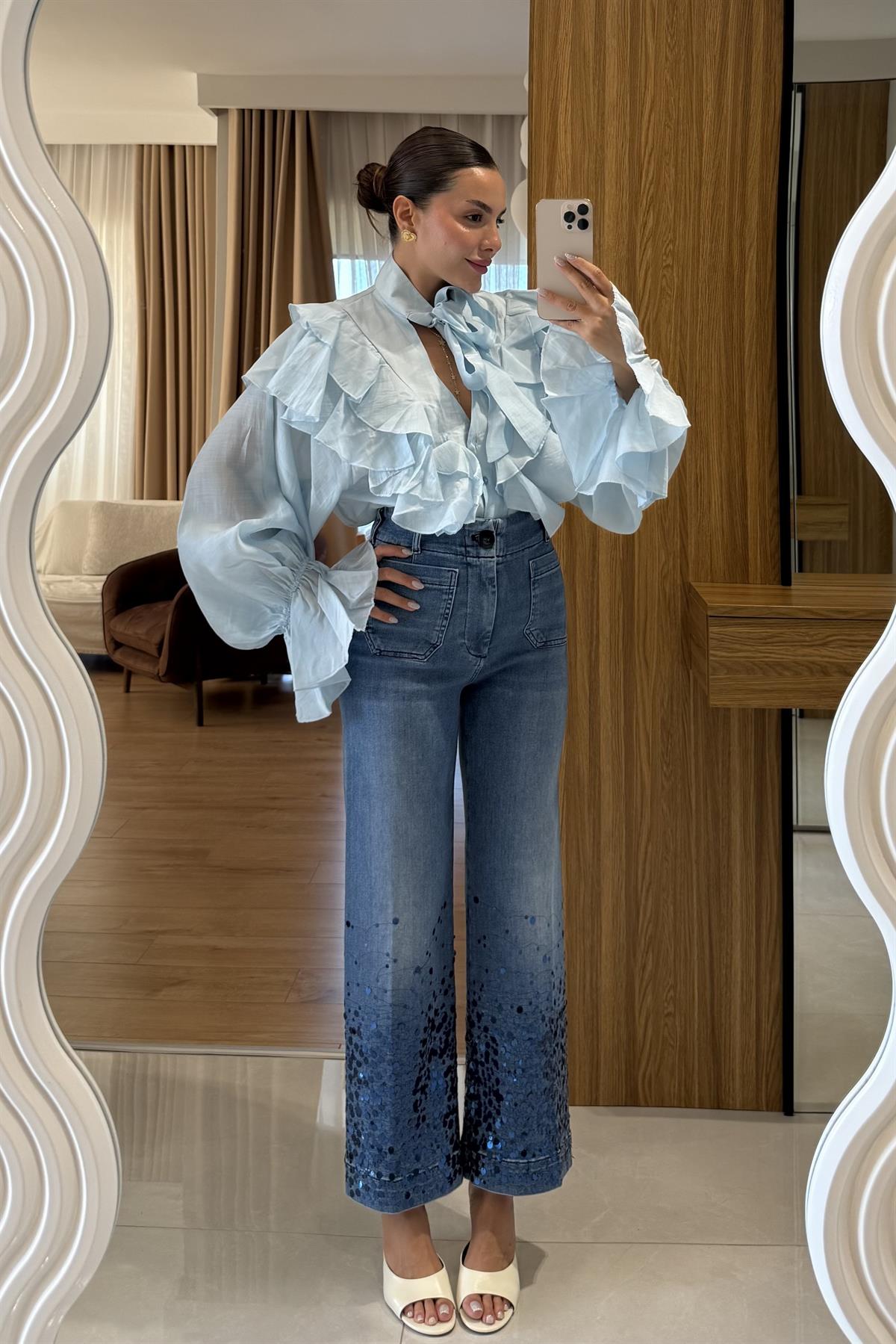 Vives Altı Pullu Cep Detaylı Jean 