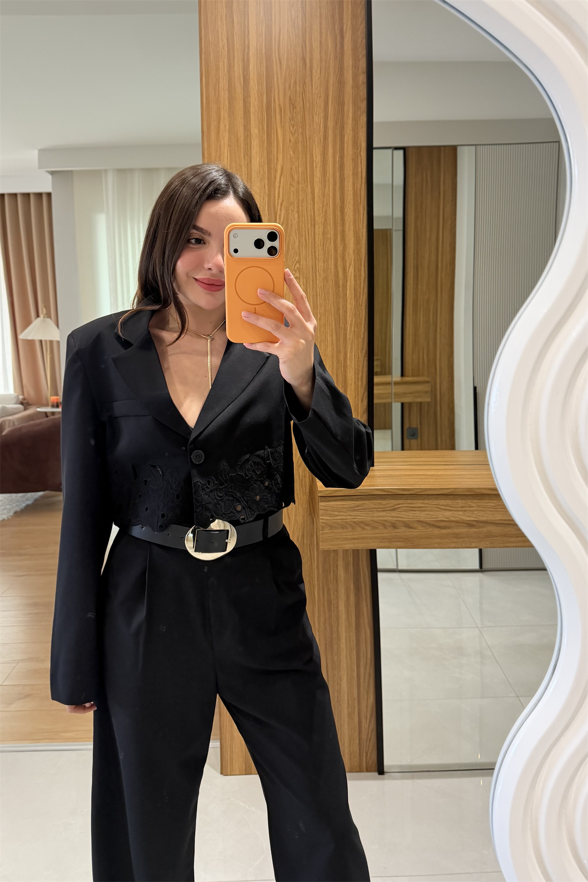 Vivica Siyah Nakışlı Blazer Ceket