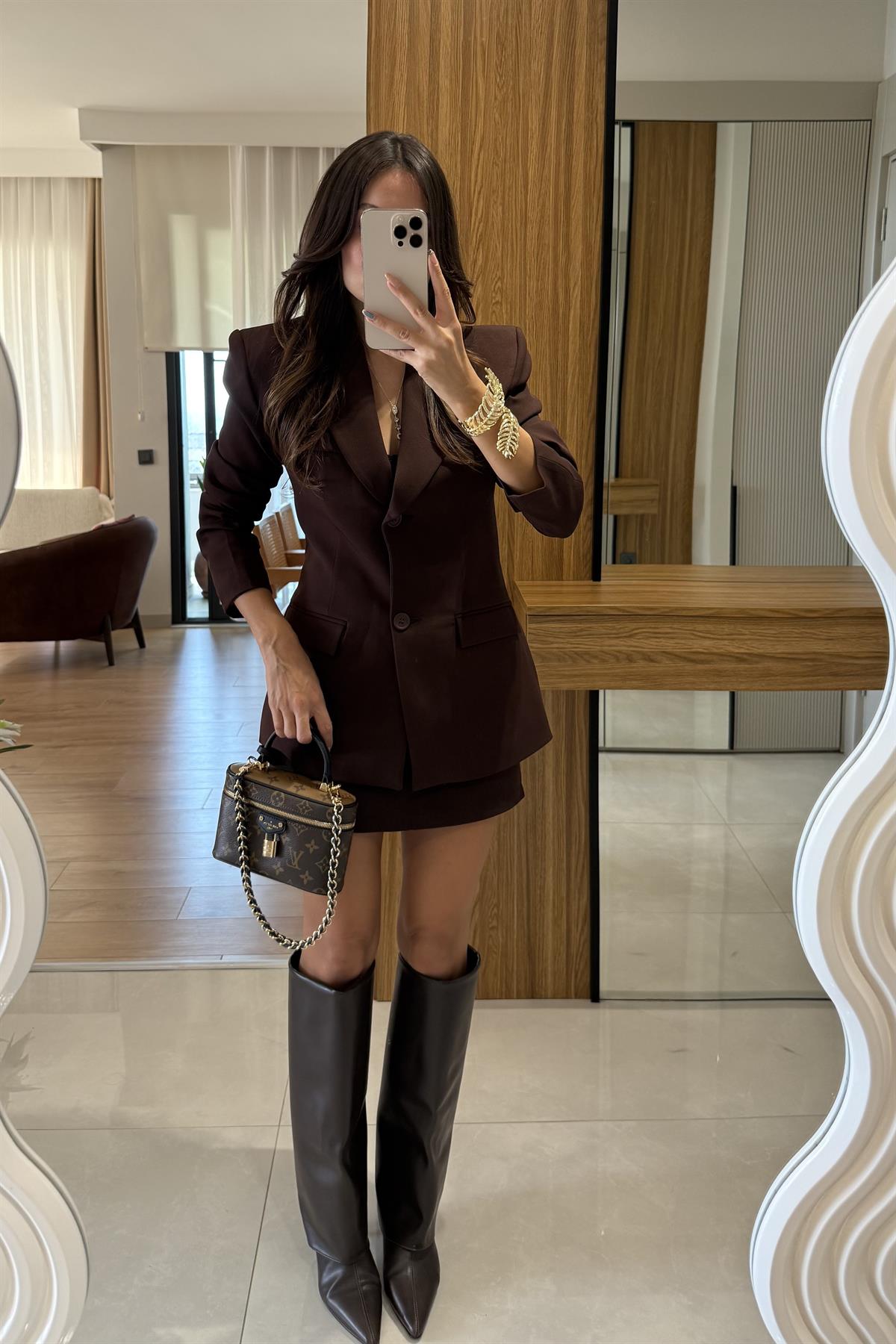 Viyanna Acı Kahve Etekli Premium Takım