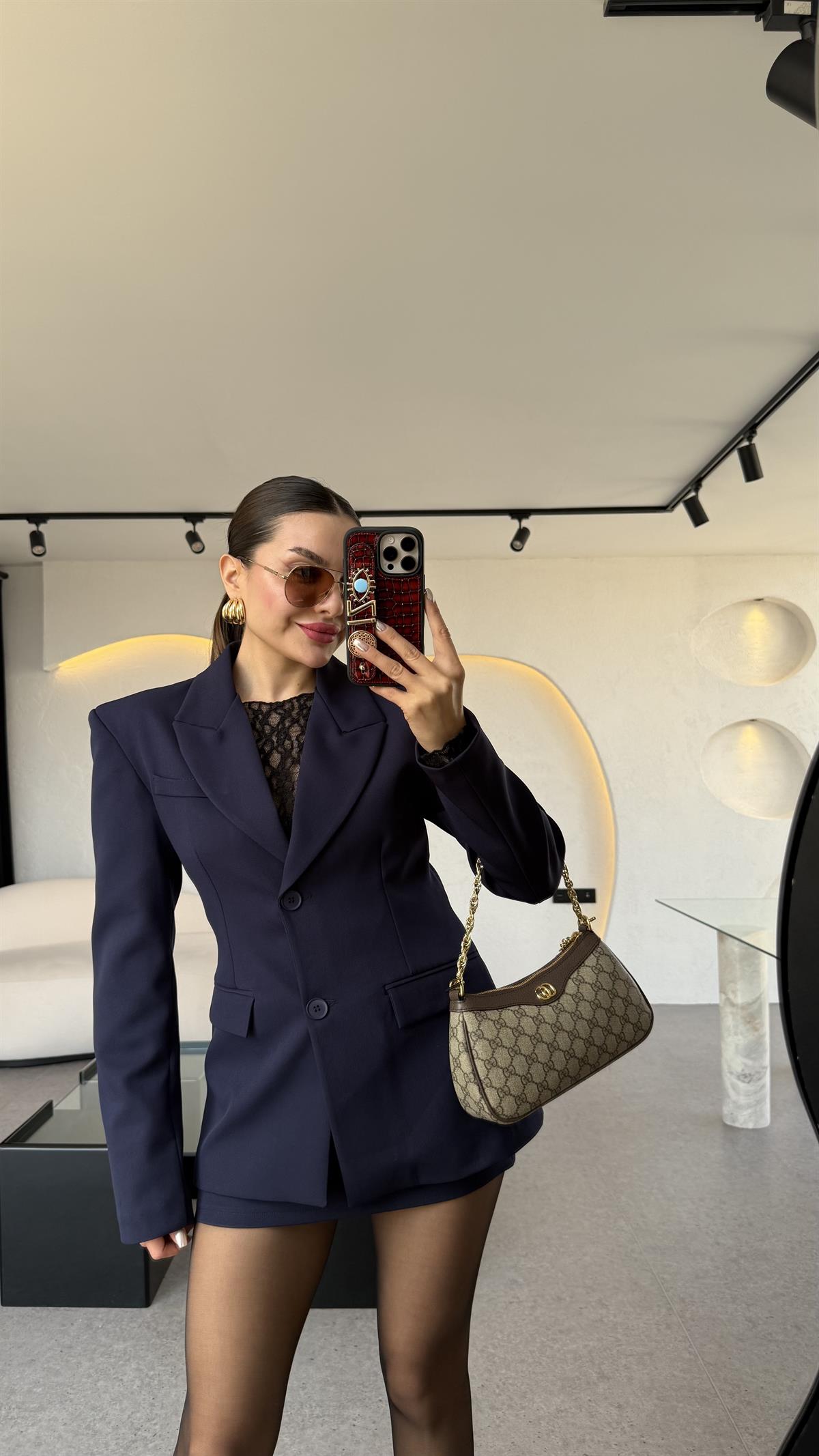 Viyanna Lacivert Etekli Premium Takım