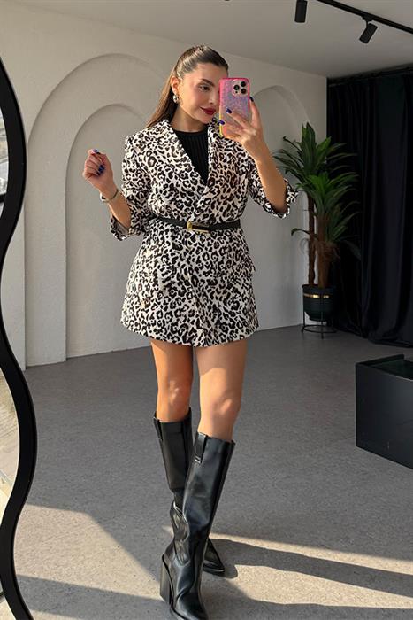 Voca Leopar Blazer Ceket
