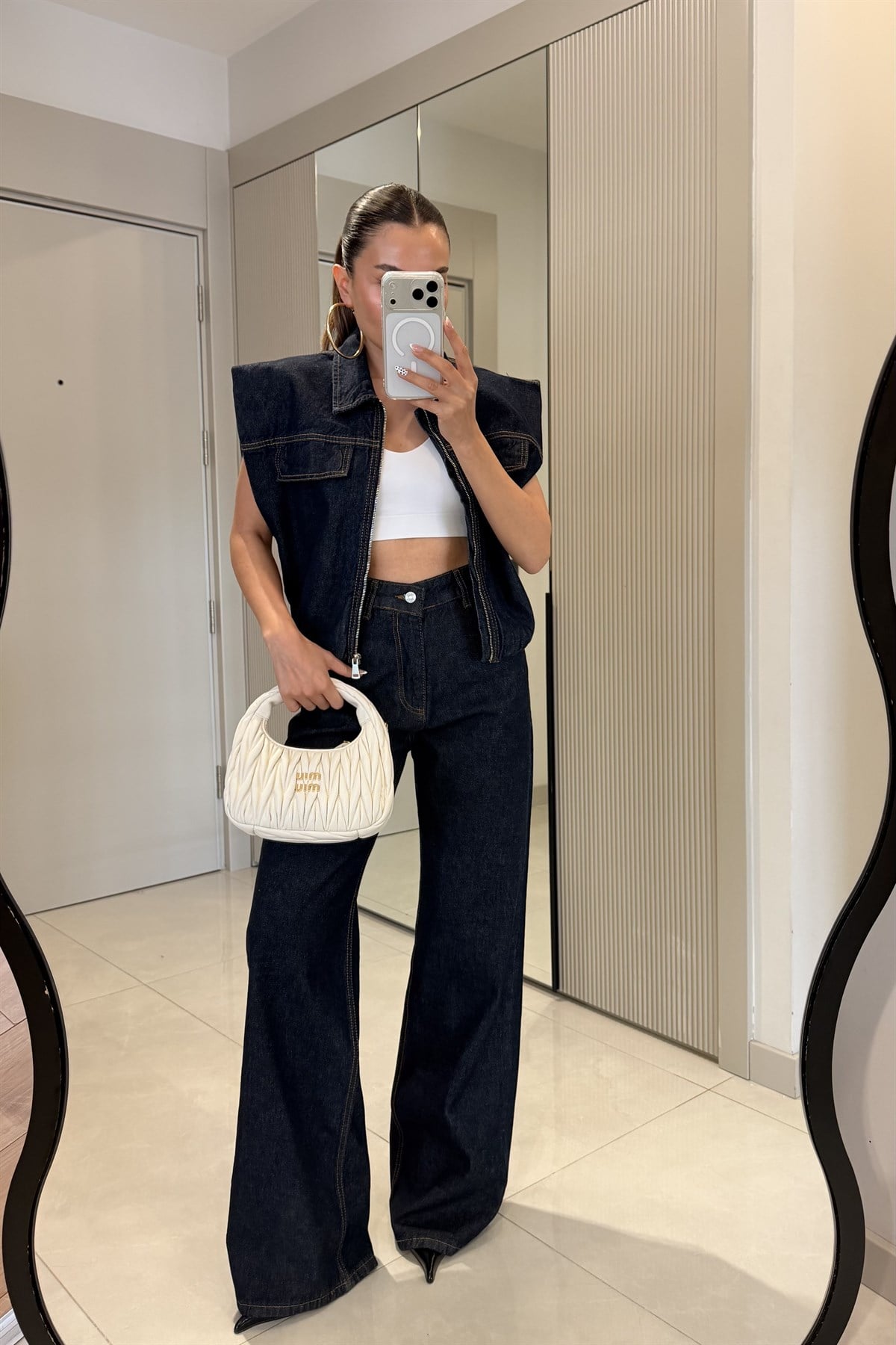 Wesse Denim Yelek Pantolon Takım